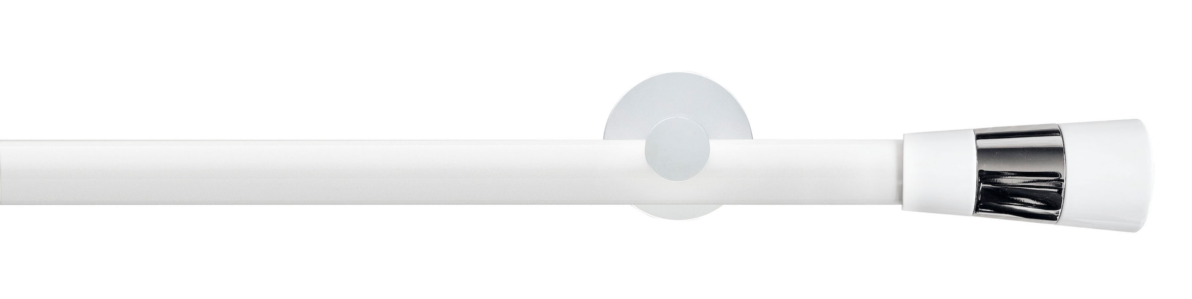 Image of GARESA Gardinenstange "WHITE" Ø 20 mm 2 läufig-läufig Wunschmasslänge Vorhanggarnitur, Innenlauf, verlängerbar, Wandmont., Endknopf 2-färbig