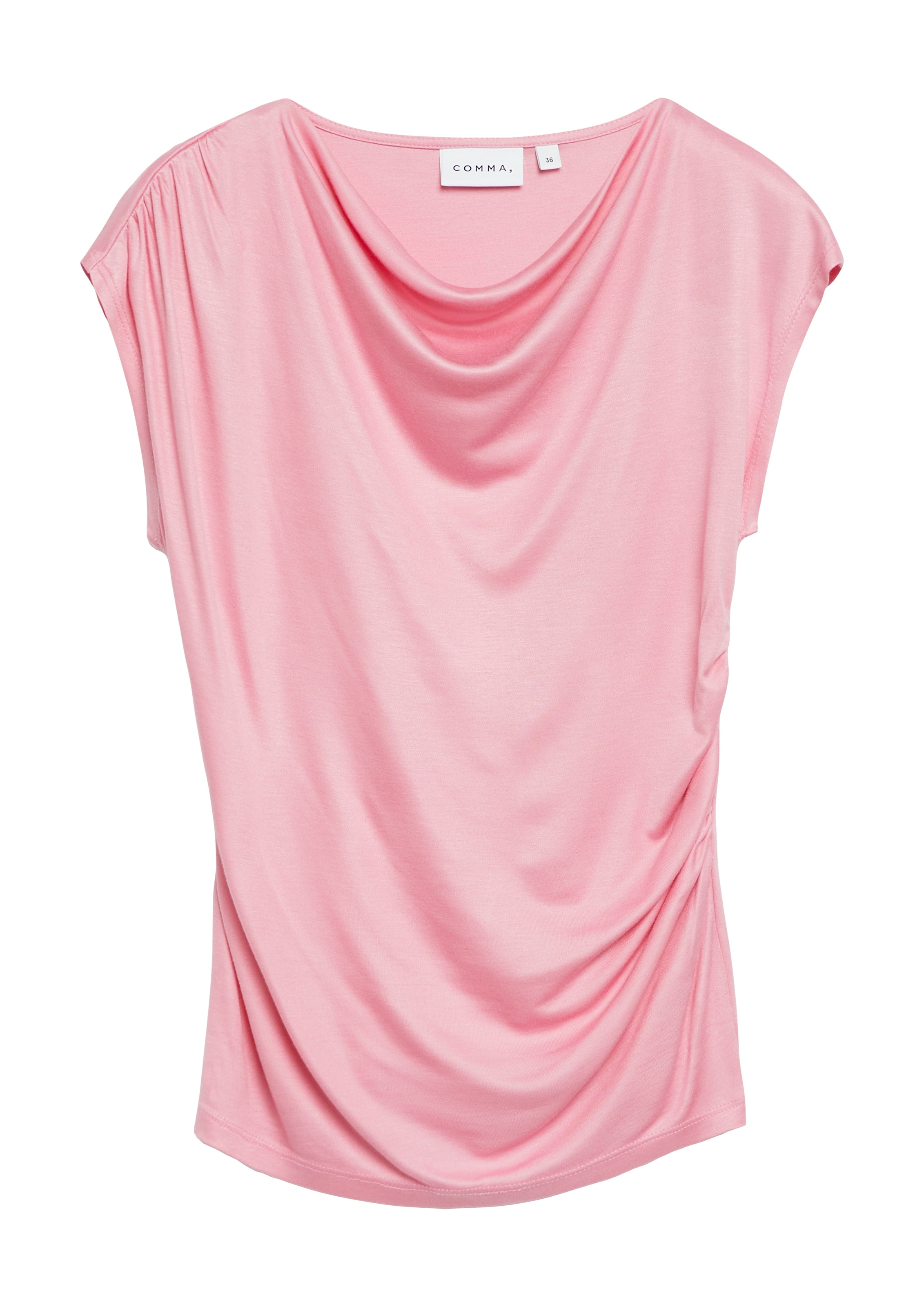 Comma T-shirt cascade t-shirt d'été en viscose douce et fluide