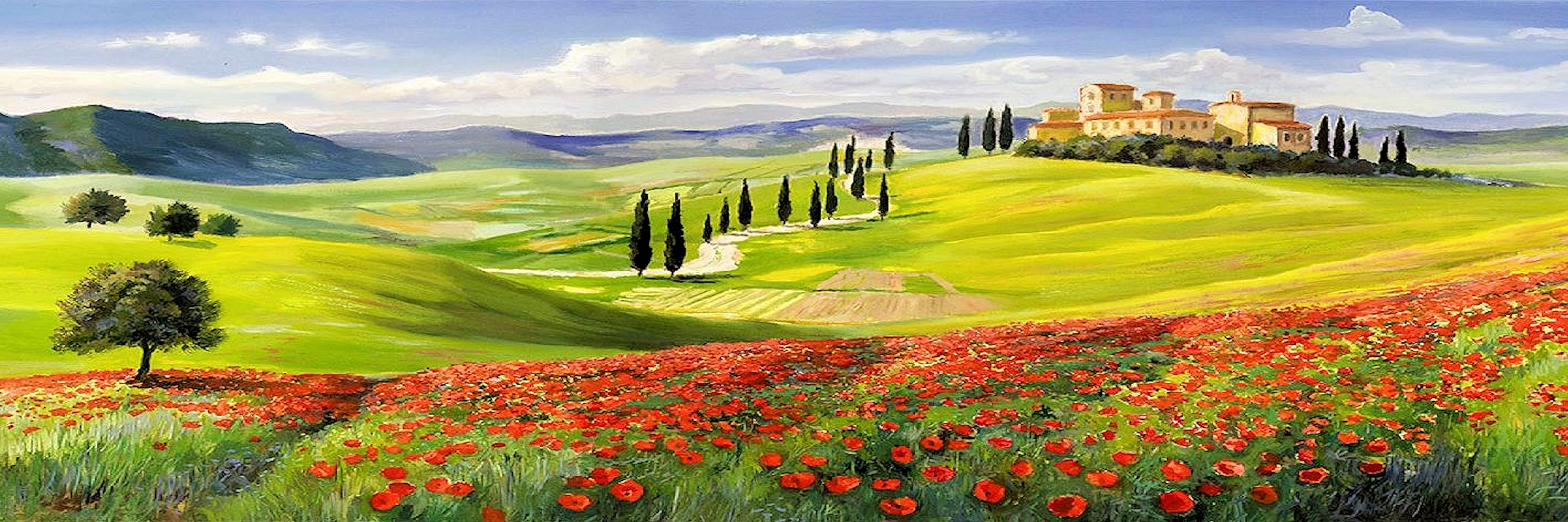 Image of Home affaire Kunstdruck »A.GALASSO / Verso il borgo in Toscana - Tript.«, (1 St.) bei Ackermann Versand Schweiz