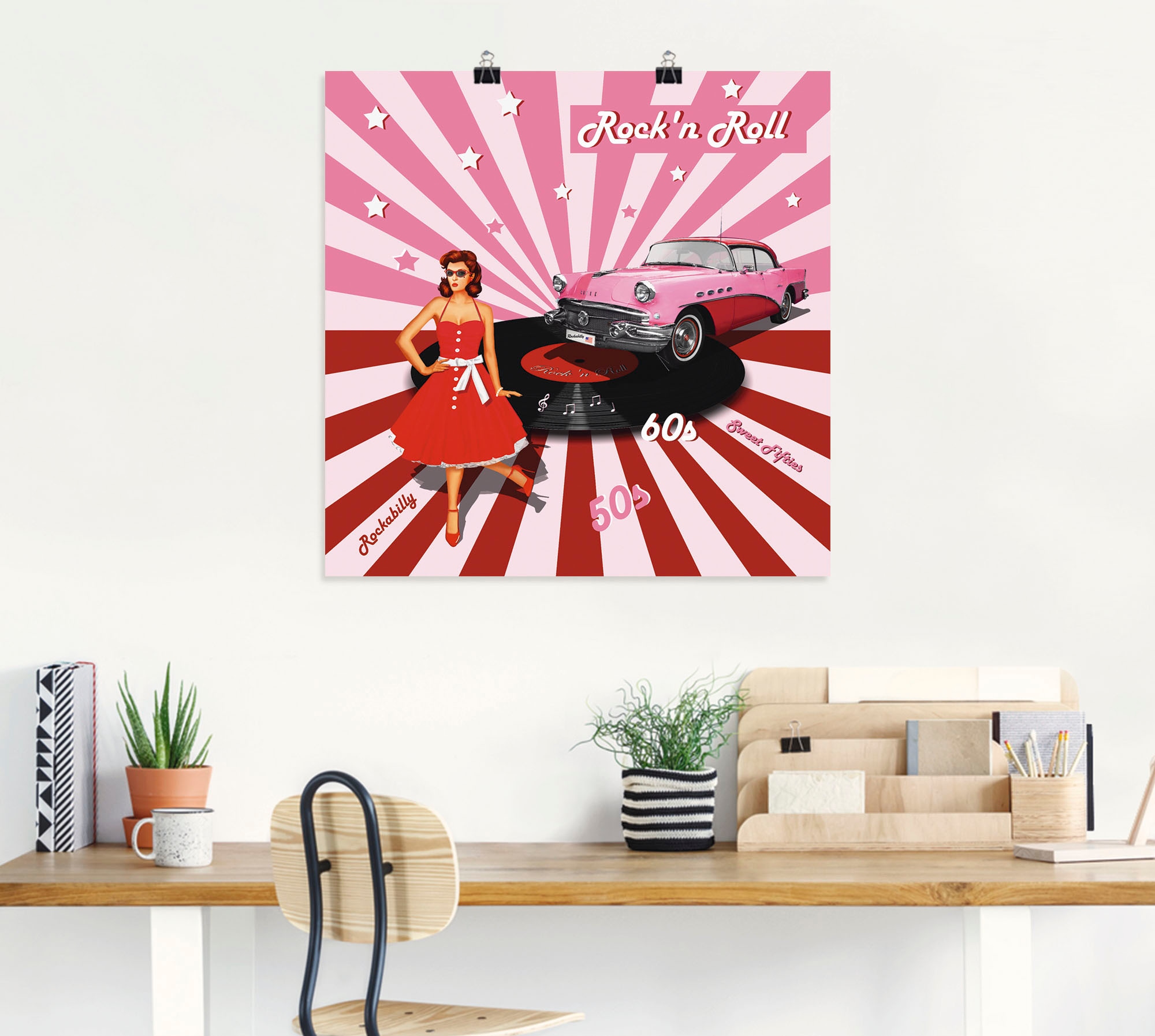 Artland Wandbild »Rock\'n Roll die 50er Jahre«, Auto, (1 St.), als Alubild,  Leinwandbild, Wandaufkleber oder Poster in versch. Grössen bequem kaufen | Poster