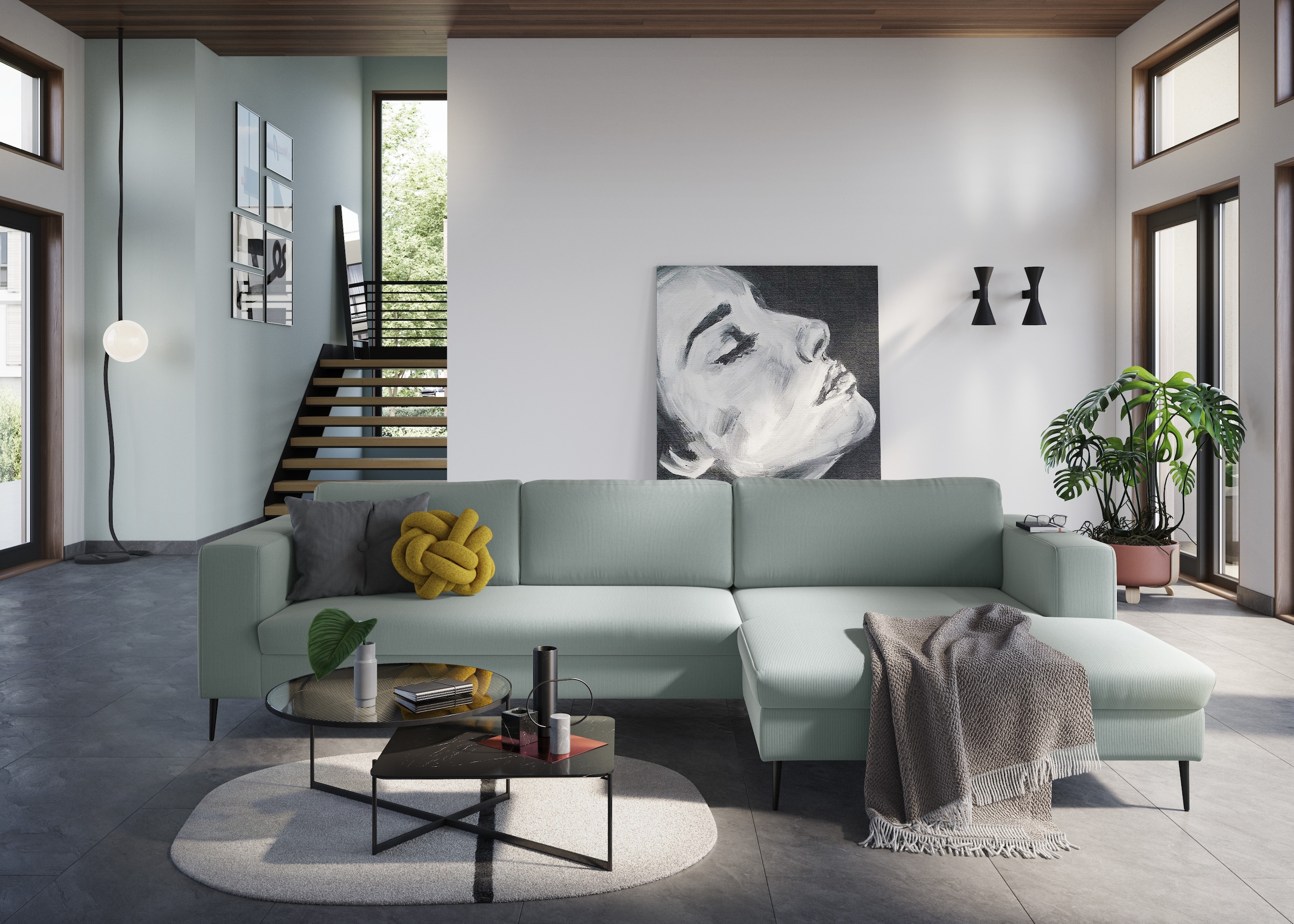 Ecksofa »Modica L-Form«, moderne Optik mit grosszügiger Recamieire, auch in Cord