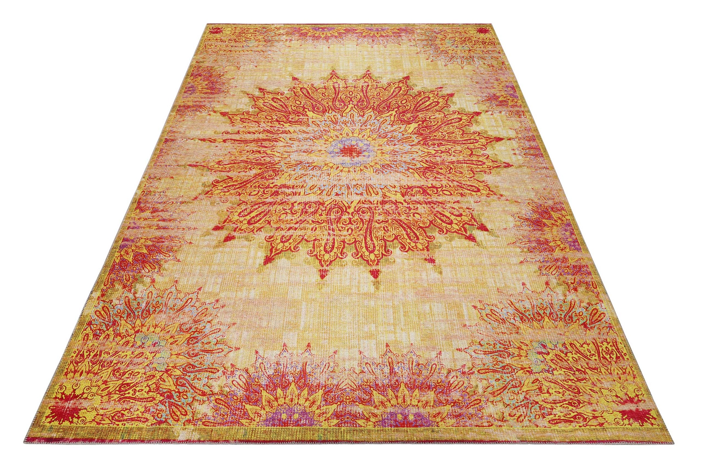 Wecon home Tapis »Rooftop« Rectangulaire 6 mm Höhe vintage, coton, poil court, salon, chambre, orient