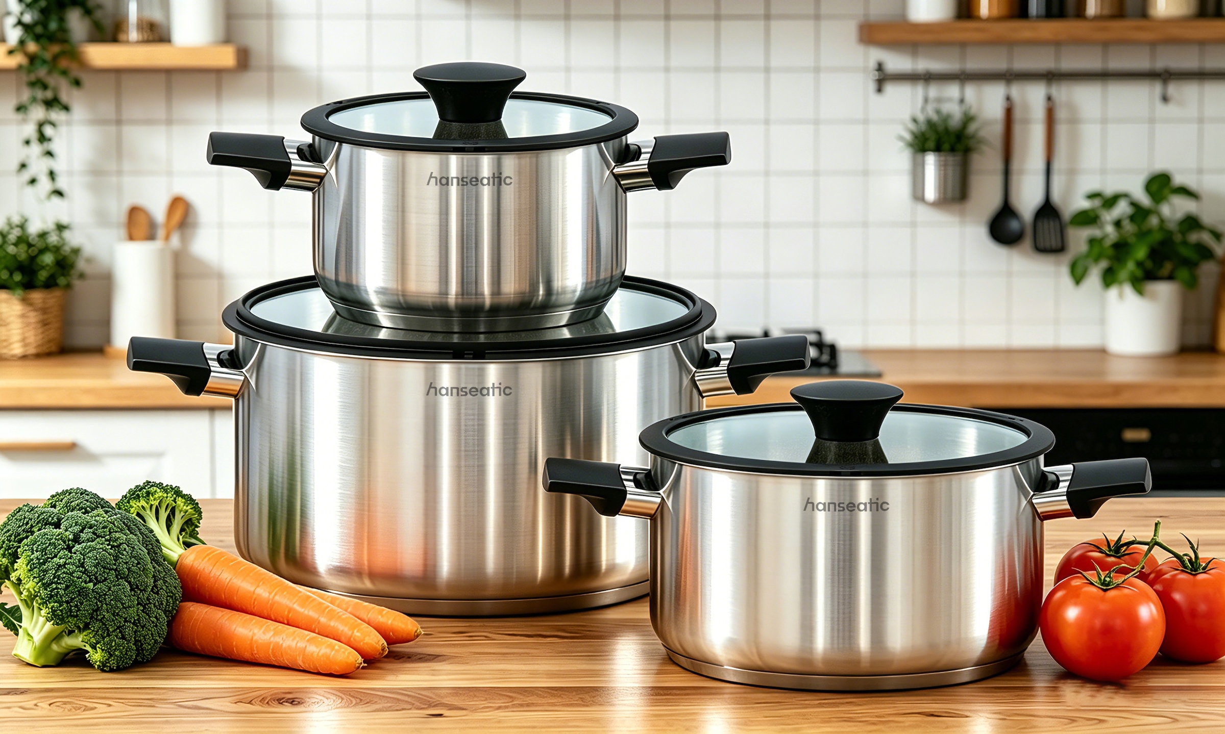 Hanseatic Topf-Set »SMART« Set, 6 tlg. Edelstahl 18/10