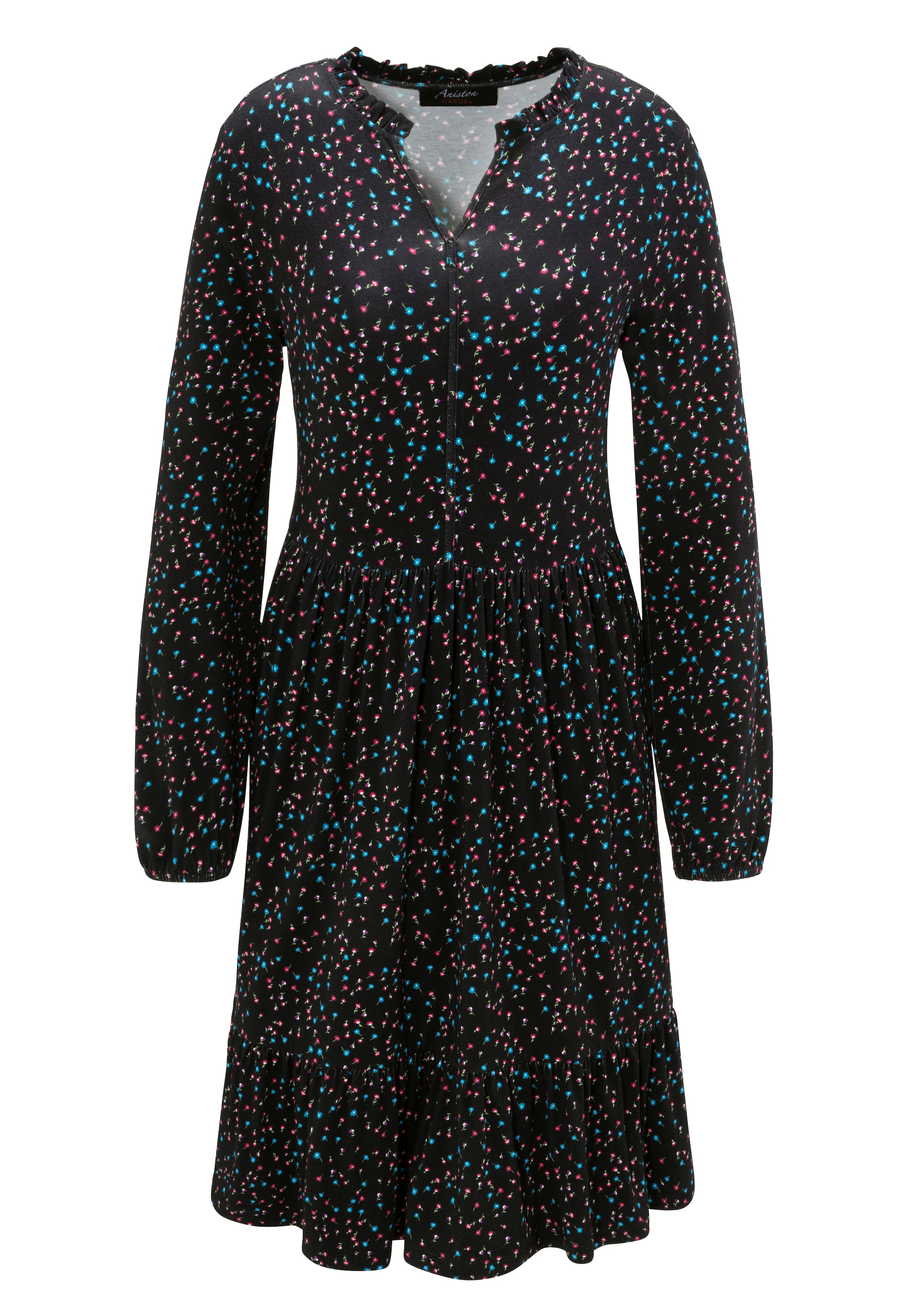 - NEUE Blümchen KOLLEKTION Aniston mit bedruckt versandkostenfrei kleinen CASUAL Jerseykleid, auf