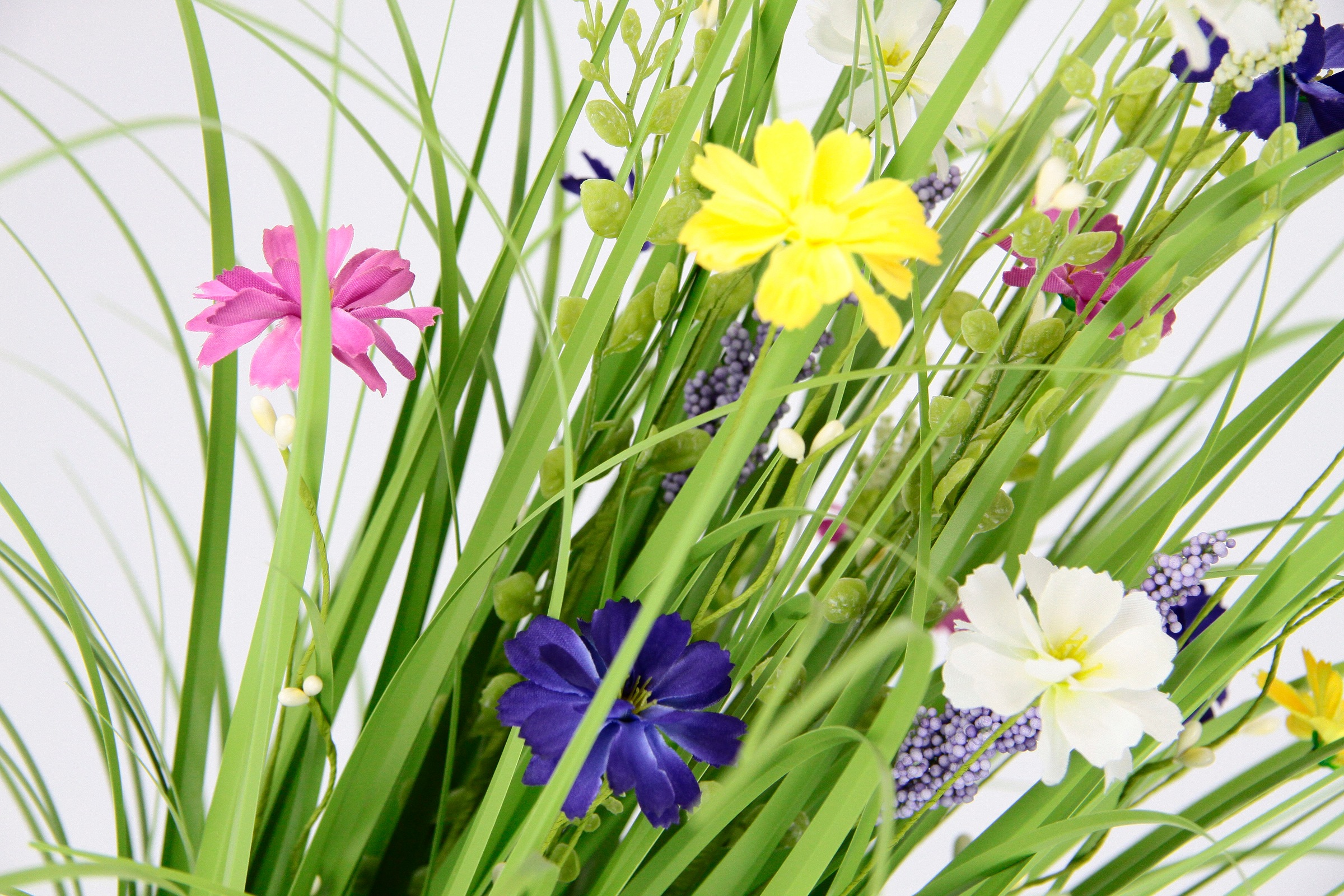 I.GE.A. Kunstgras »Mit Cosmeablüten«, Grasbusch, künstlich, Dekogras