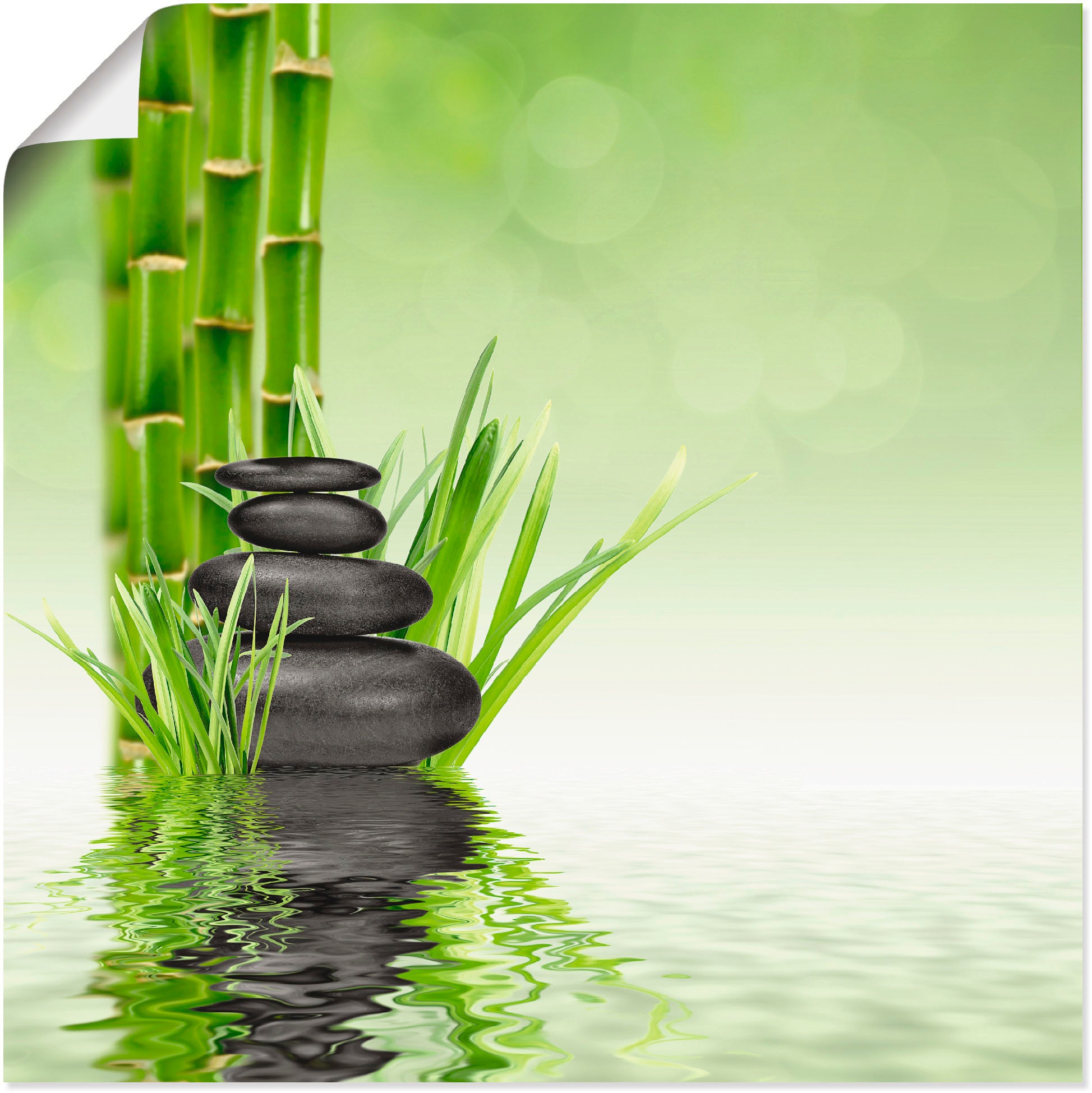 Image of Artland Wandbild »Spa Steine«, Spa, (1 St.), in vielen Grössen & Produktarten - Alubild / Outdoorbild für den Aussenbereich, Leinwandbild, Poster, Wandaufkleber / Wandtattoo auch für Badezimmer geeignet bei Ackermann Versand Schweiz