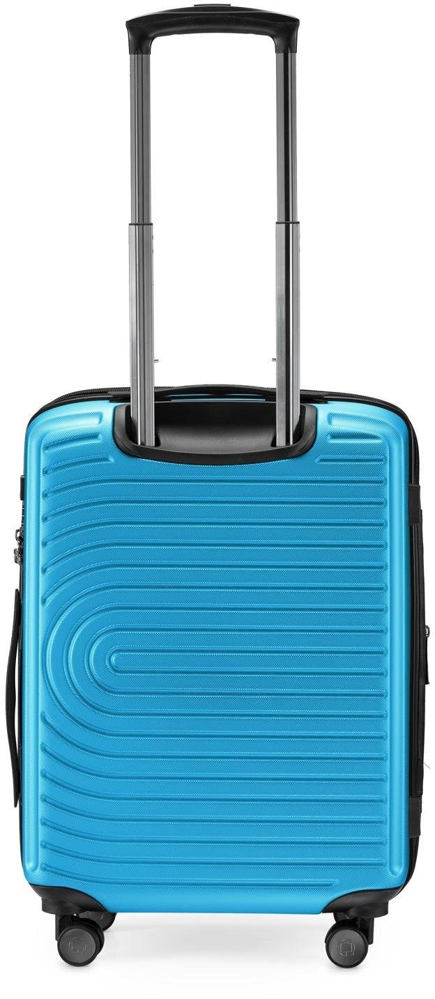 Hauptstadtkoffer Hartschalen-Trolley »Mitte, 55 cm, cyanblau«, 4 Rollen, Hartschalen-Koffer Handgepäck-Koffer TSA Schloss Volumenerweiterung