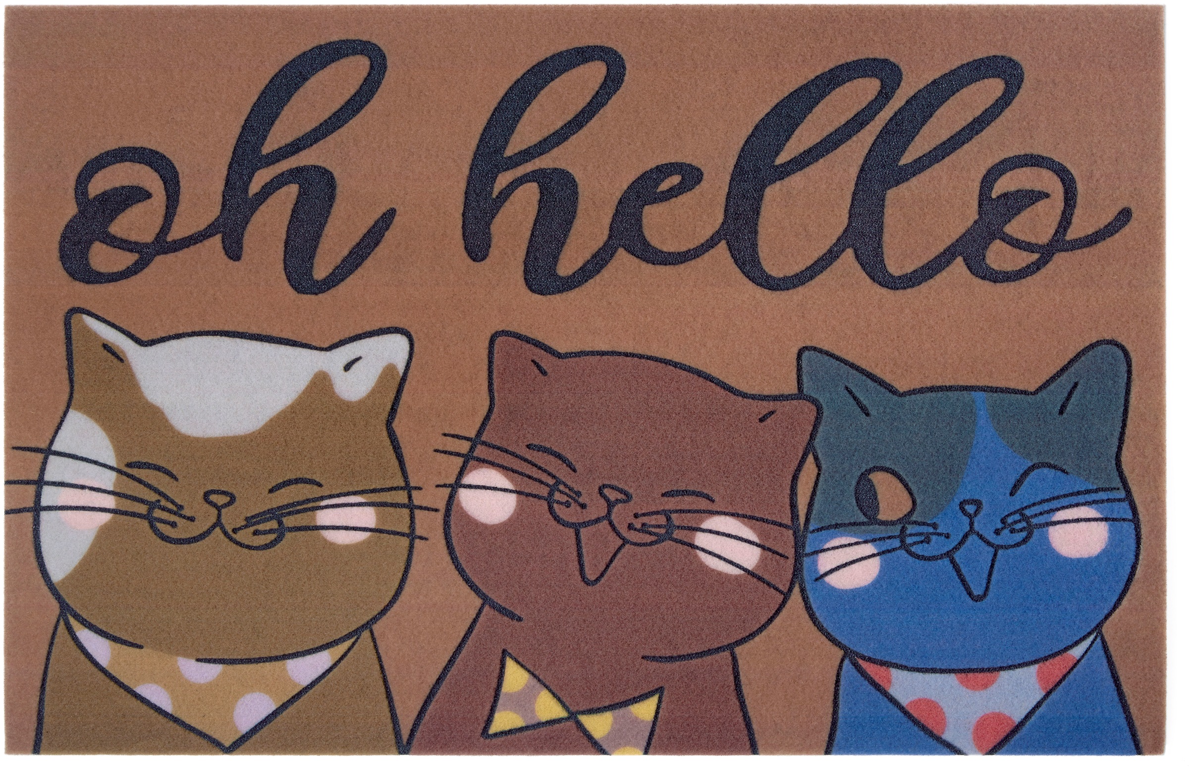 Image of my home Fussmatte »Katzen«, rechteckig, 6 mm Höhe, In und Outdoor geeignet, Tiermotiv, Robust, Pflegeleicht, Eingangsbereich, Rutschfest, Hallo bei Ackermann Versand Schweiz