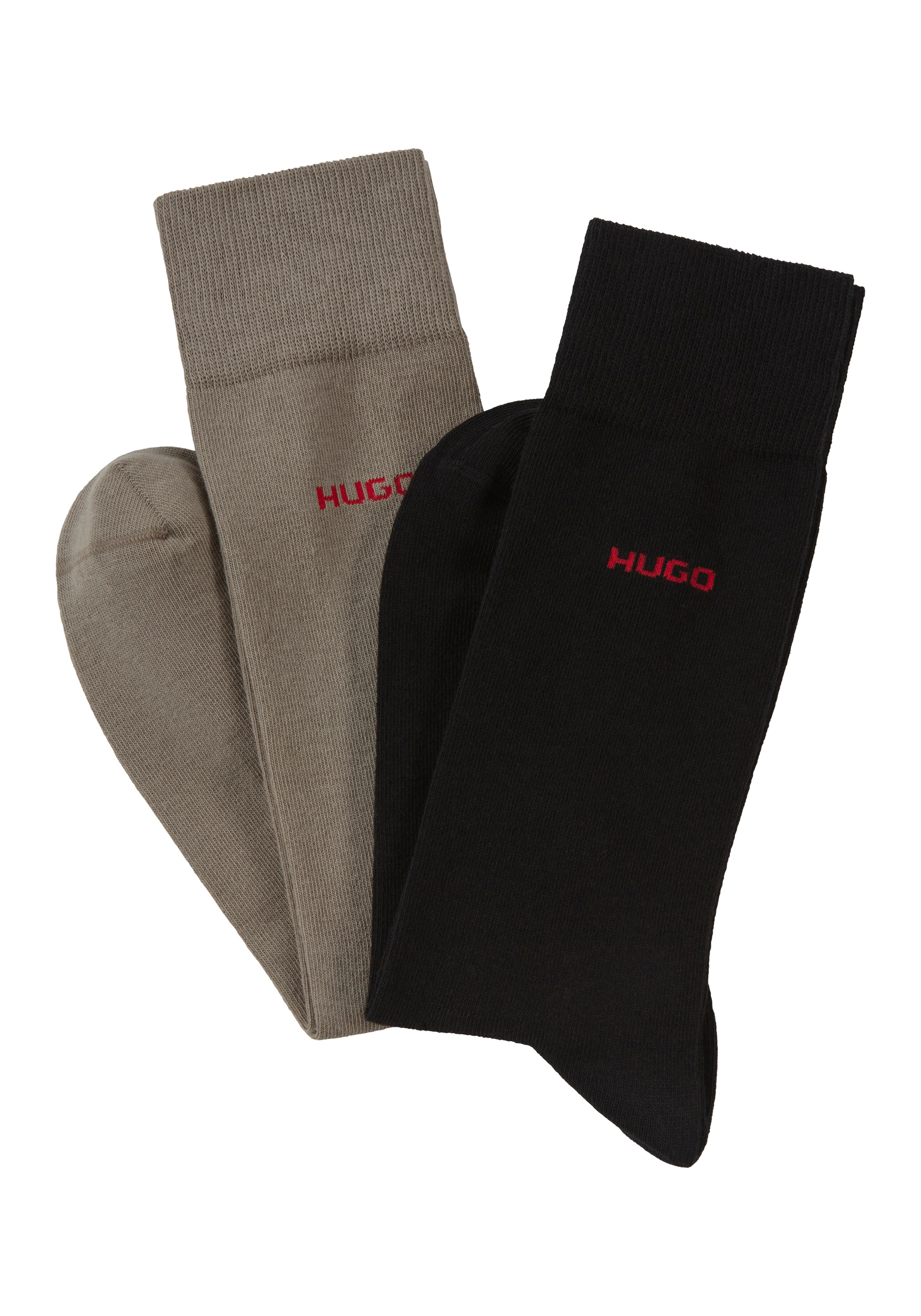 HUGO Underwear Businesssocken »2P RS UNI CC«, (Packung, 2 Paar, 2er Pack), mit kontrastfarbenem HUGO Logo-Schriftzug