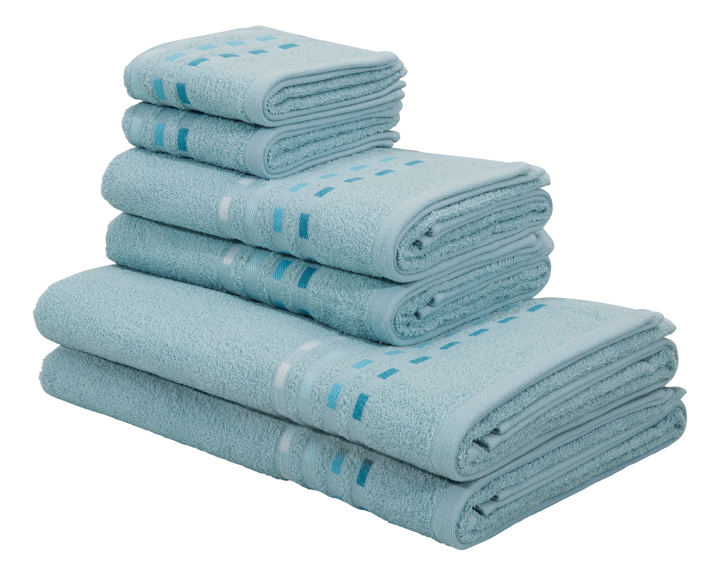 Home affaire Handtuch Set »Kelly«, kaufen Baumwolle, 6 Qualität Bordüre, Frottier, mit günstig gestreifter Handtücher leichte Set, 100% tlg