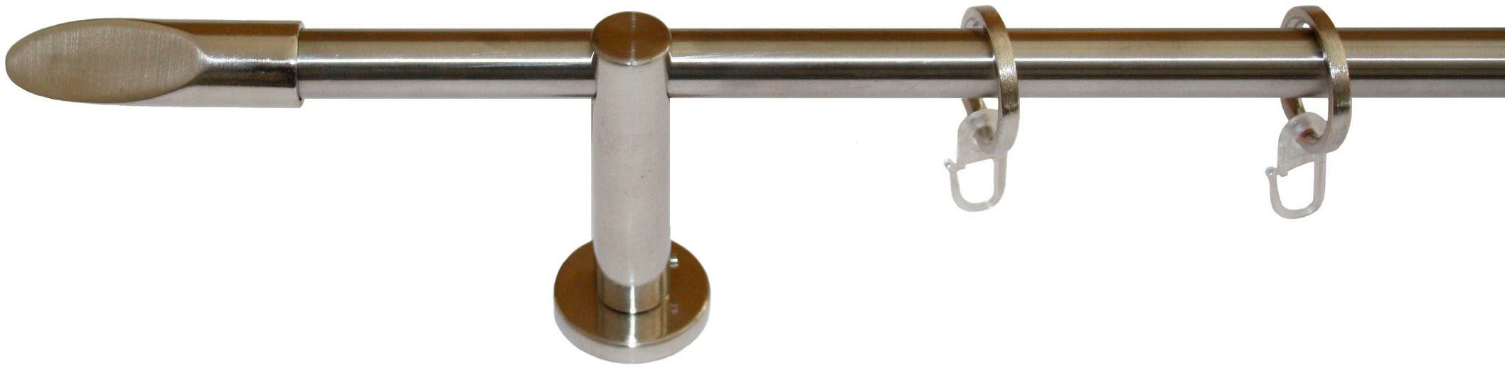 Image of GARESA Gardinenstange »MARBELLA«, 1 läufig-läufig, Fixmass, Vorhanggarnitur, einfache Montage, mit Stangenverbinder verlängerbar, Wandmontage, edelstahl optik, mit Ringe und Haken bei Ackermann Versand Schweiz