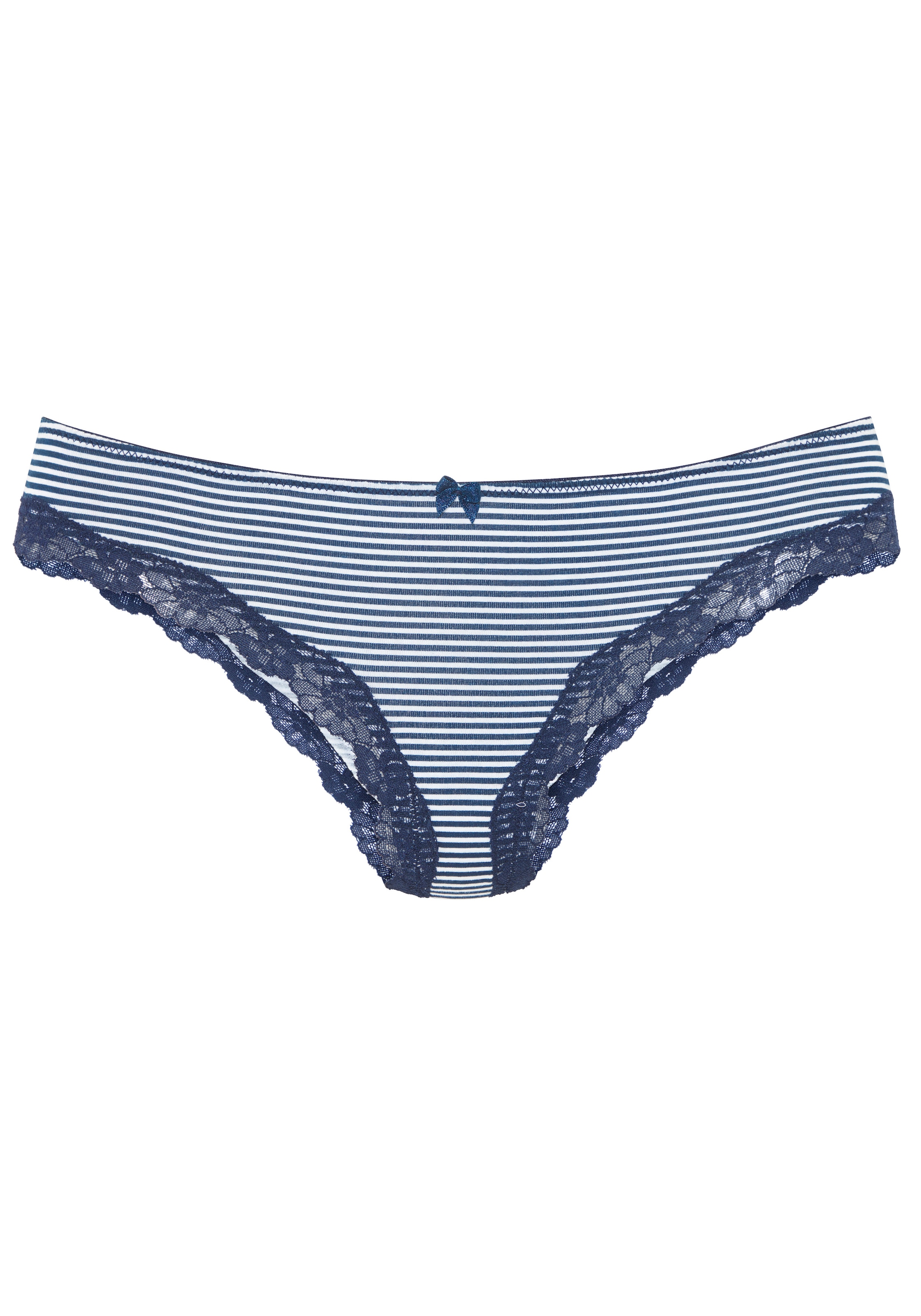 LASCANA Brasilslip 3er-Pack,  aus elastischer Baumwolle mit zarter Spitze
