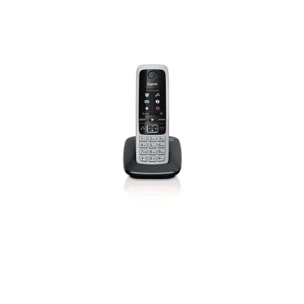 Gigaset Schnurloses DECT-Telefon »C430 Schwarz Silberfarben«