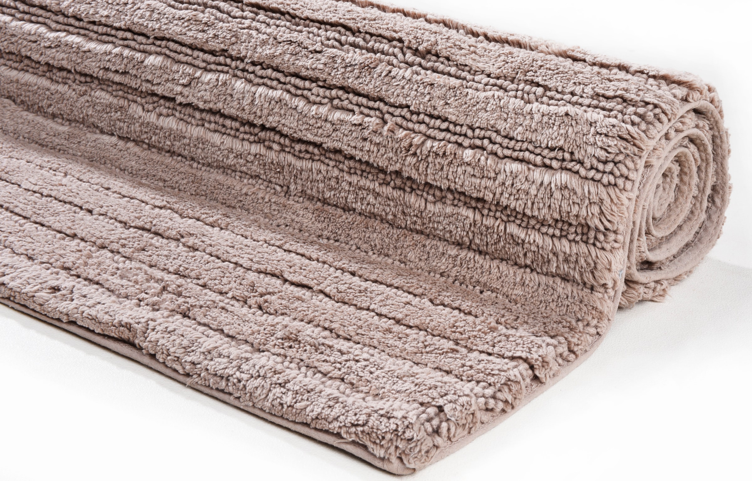 TOM TAILOR HOME Badematte »Cotton Stripes«, rutschhemmend beschichtet, fussbodenheizungsgeeignet-strapazierfähig, Uni Farben, gestreift, reine Baumwolle, Hoch-Tief Effekt