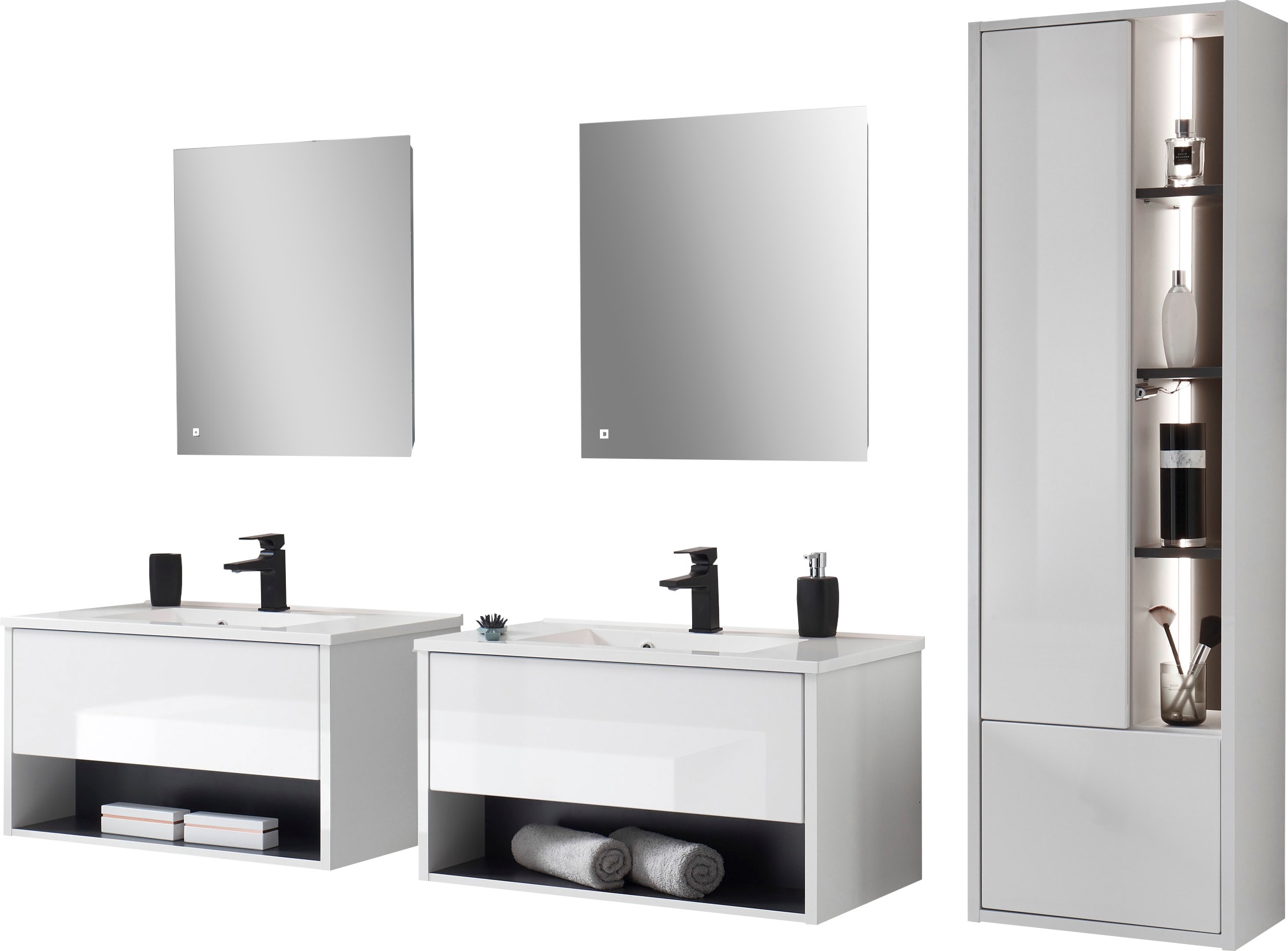 Image of Home affaire Badmöbel-Set "Studio Line, Bad im modernen Design, 5-teiliges Badezimmer" 5 Stk. tlg.