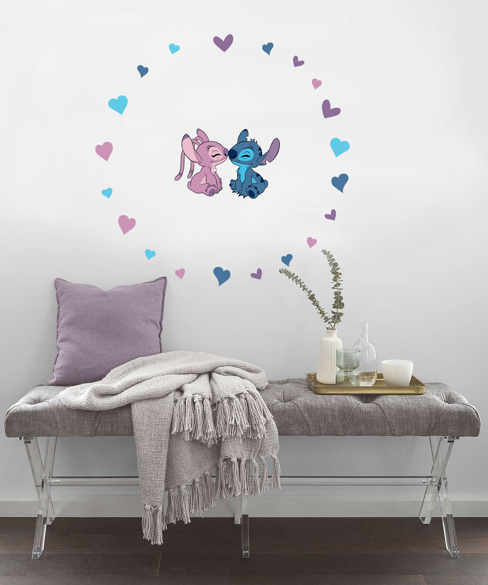 Image of Komar Wandtattoo "Stitch and Angel Cutie - Grösse 50 x 70 cm" selbstklebend, Wandsticker, Kinderzimmer