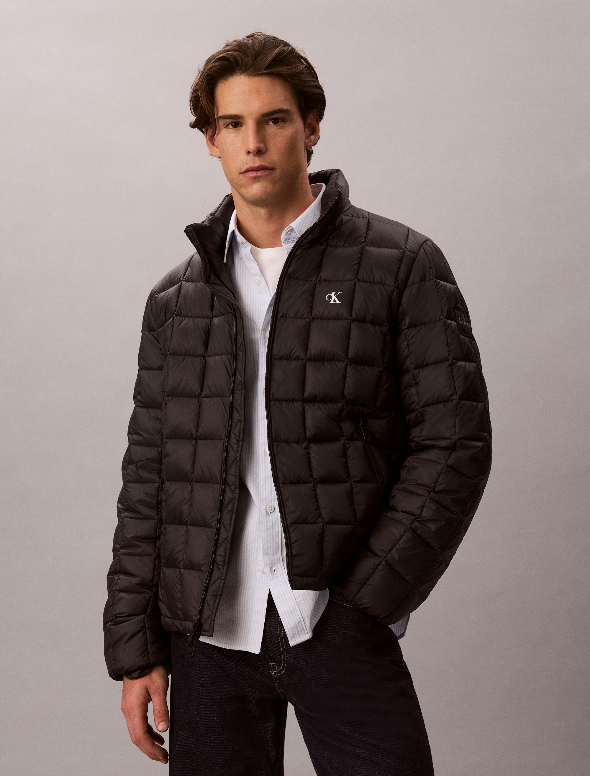 Image of Calvin Klein Steppjacke Stehkragen, 2-Wege-Zipper, modische Steppung