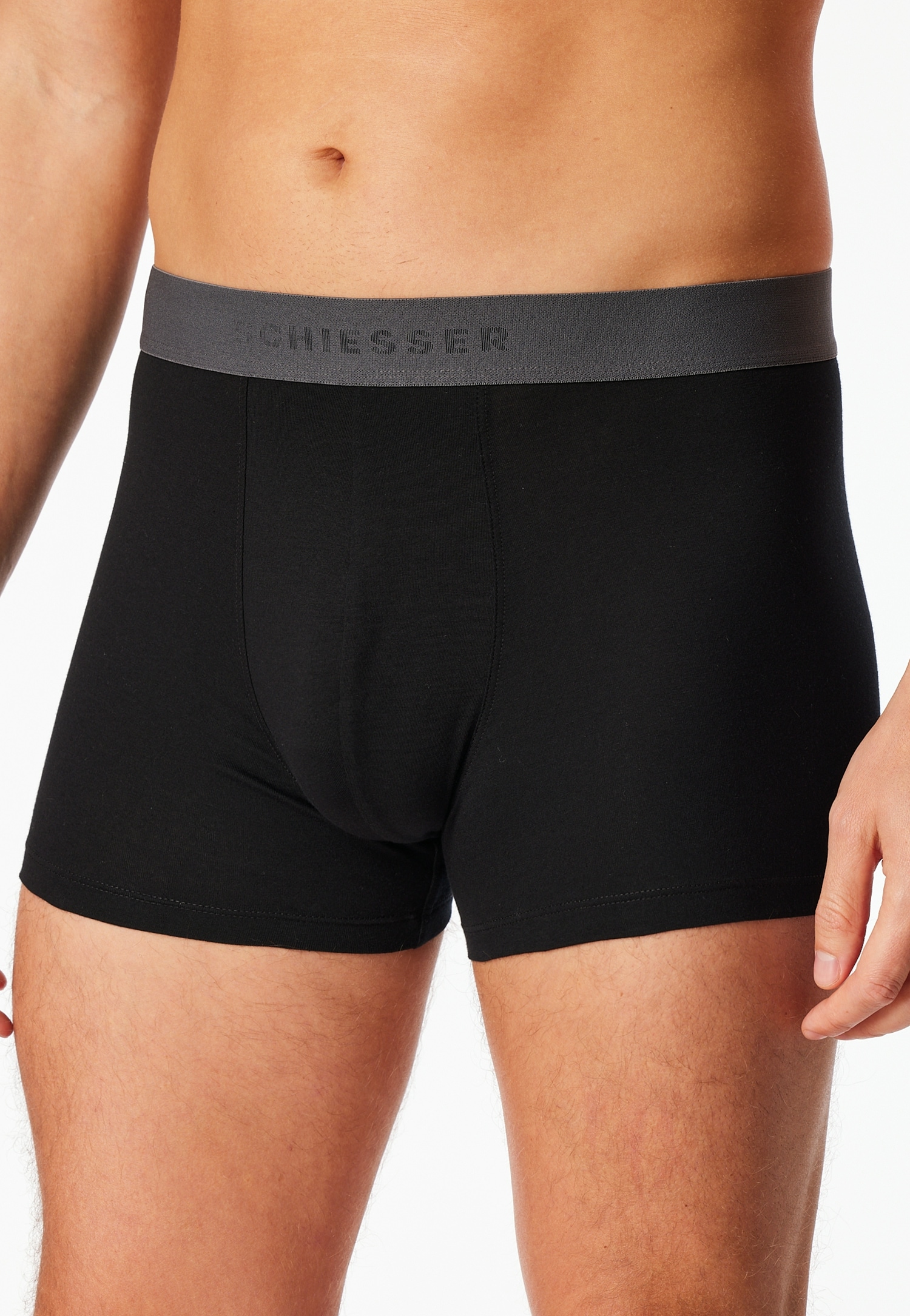 Schiesser Boxershorts »95/5 Multipacks«, ohne Eingriff, Logobund, kurzes Bein