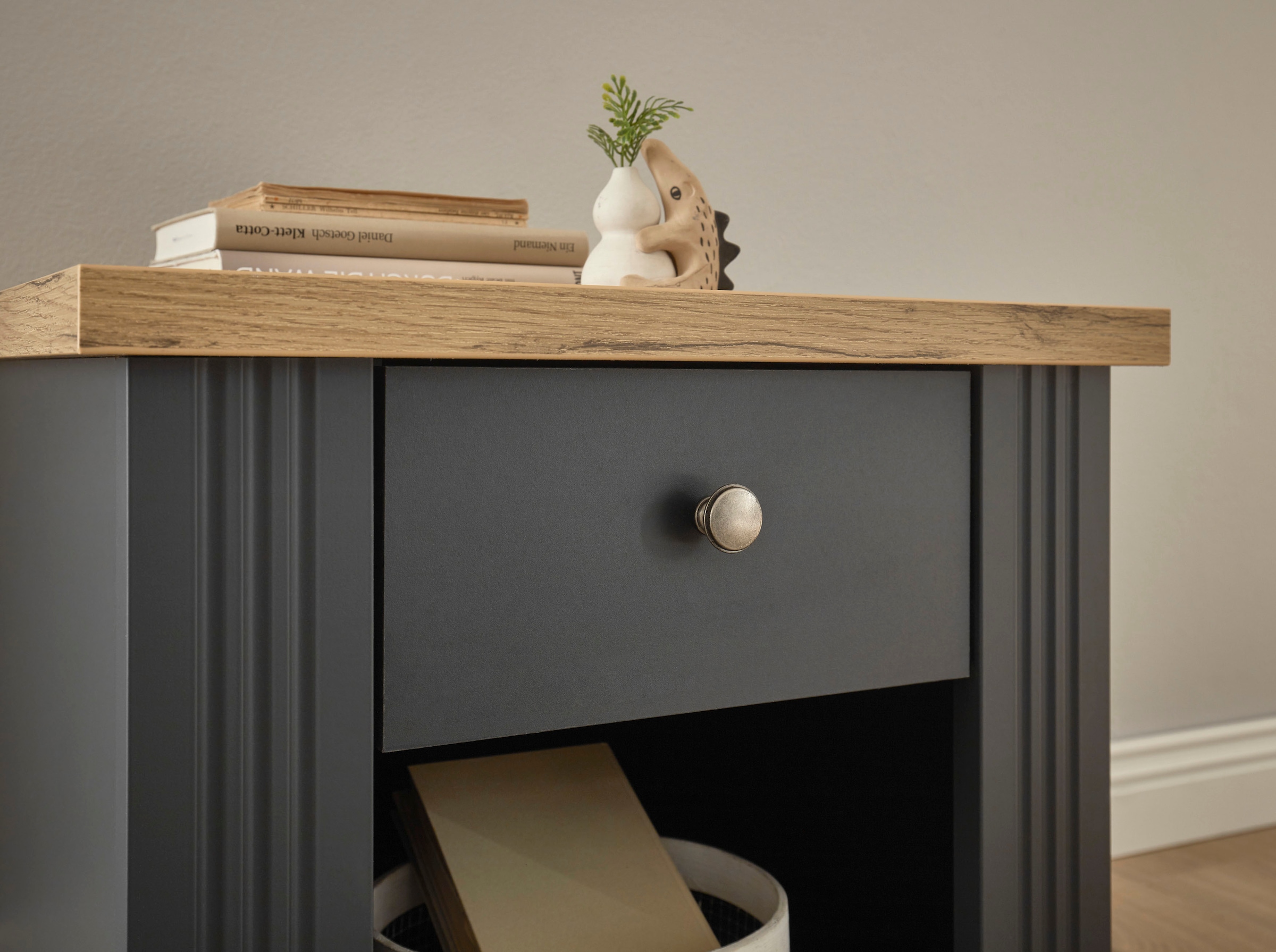 GOODproduct Ensemble de chambre à coucher »Westminster« Bett Breite Liegefläche 90 oder 140cm und 1 Nachtkommode