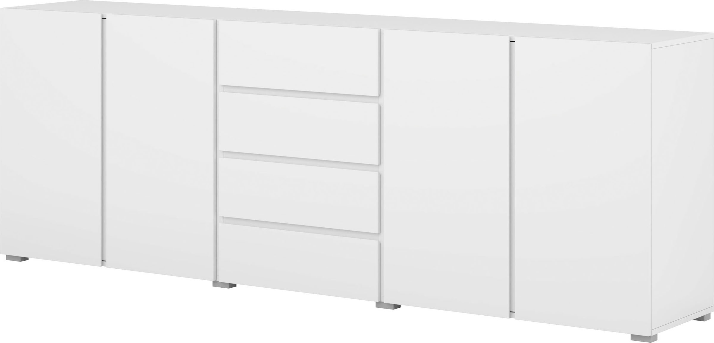 GOODproduct Sideboard »Metric,Breite 222 cm, grifflose Kommode 4 Türen/4 Schubkästen« Schubladenschrank mit viel Stauraum, Einlegeböden verstellbar