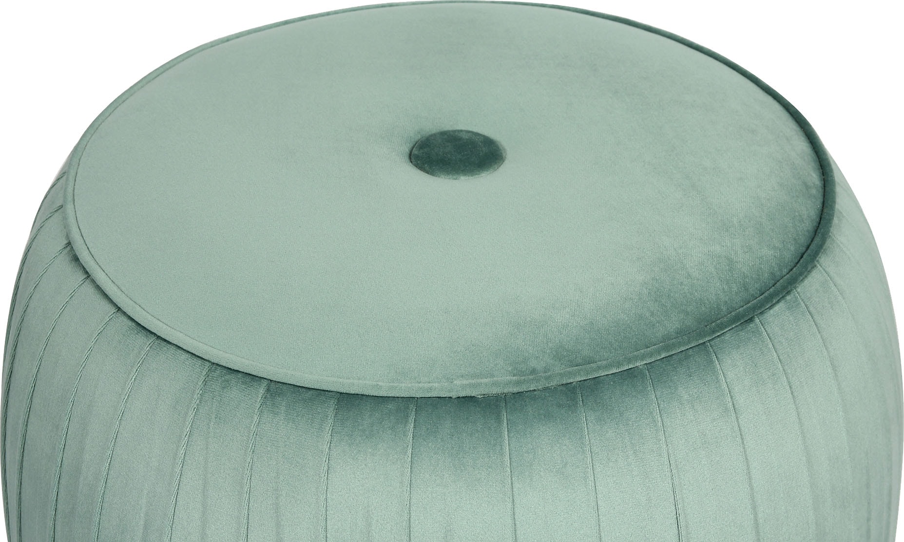 Kayoom Polsterhocker »Hocker Lyla 125, Edler Touch durch goldfarbenenen Sockel, Samtbezug«, (1 St.), samtweich, gesteppte Ziernaht, Edelstahlsockel, Hochwertiger Samtbezug