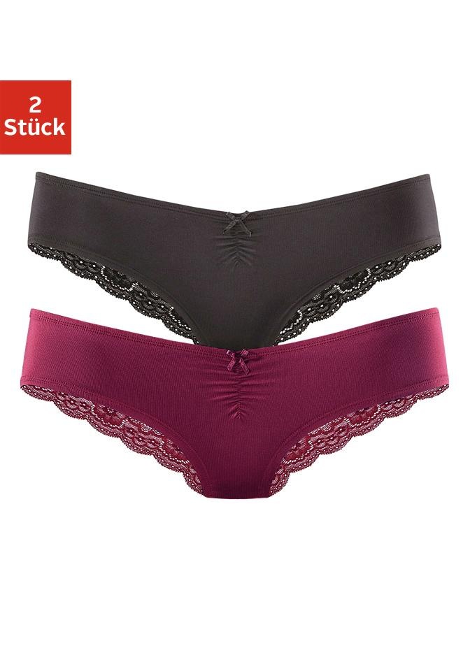 Image of LASCANA Brasilslip, (Packung, 2 St., 2er-Pack), mit schöner Spitze hinten bei Ackermann Versand Schweiz