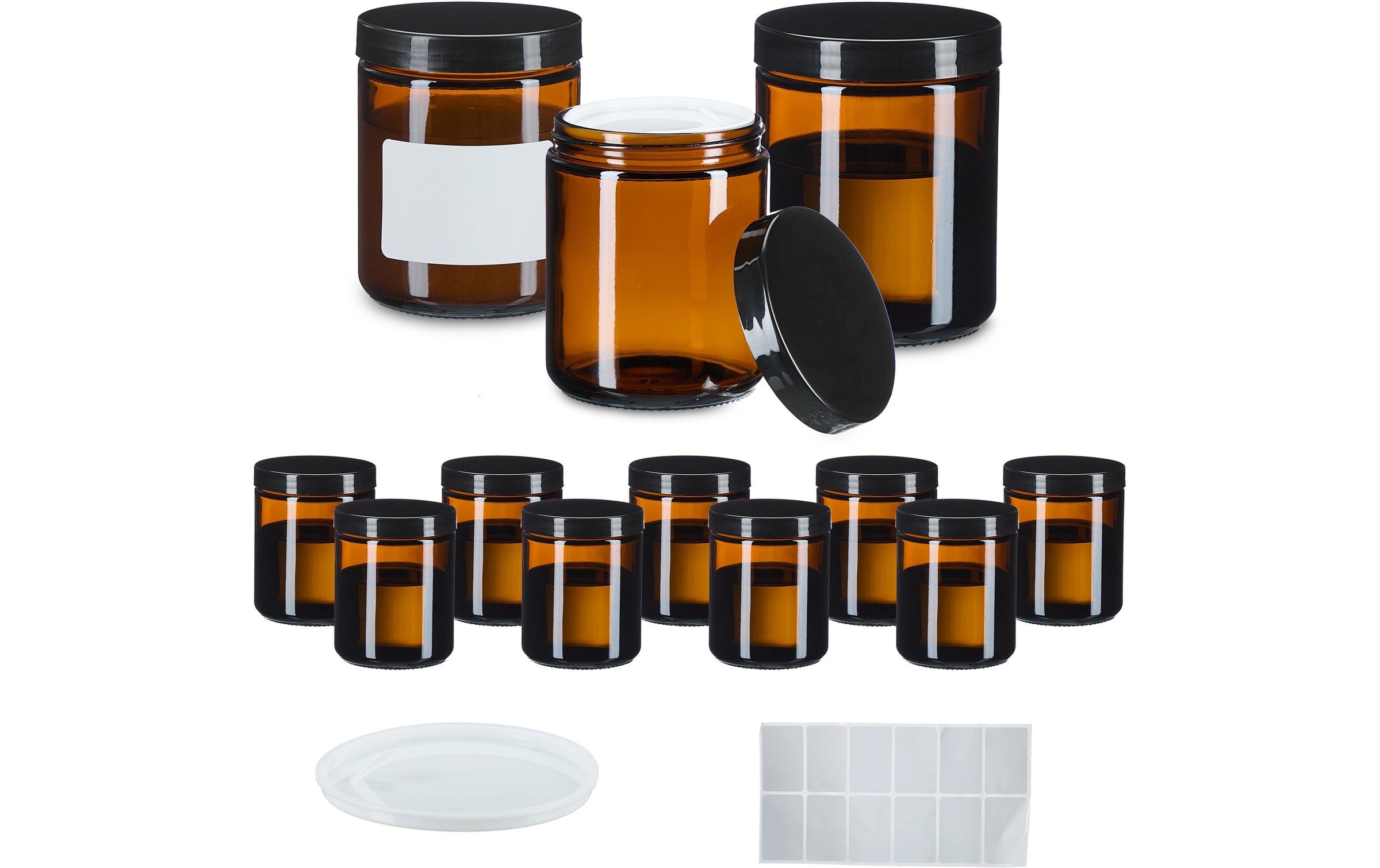 Image of relaxdays Vorratsglas "Salbentiegel 240 ml, 12 Stück"