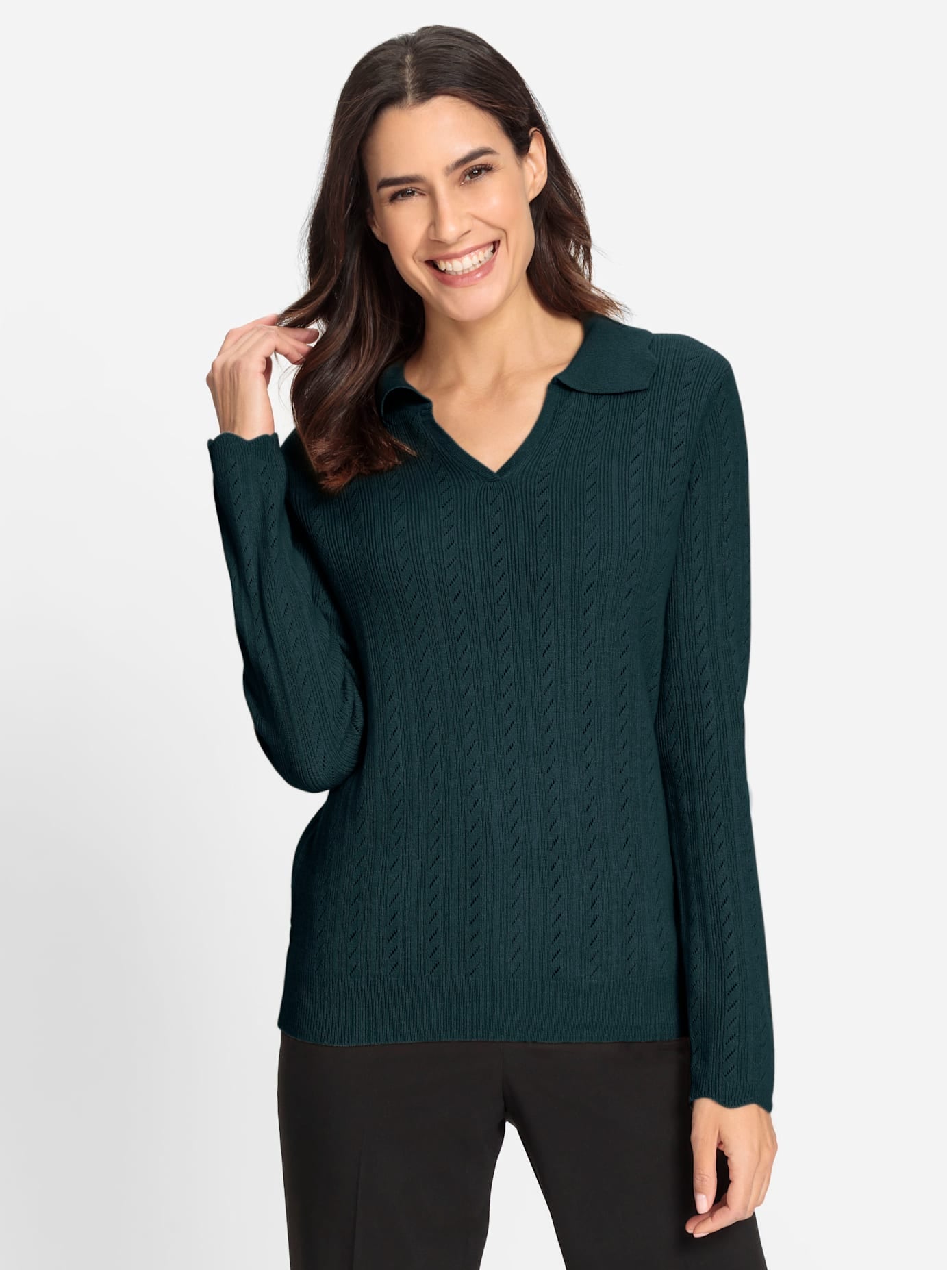 Inspirationen Polokragenpullover »Polopullover«