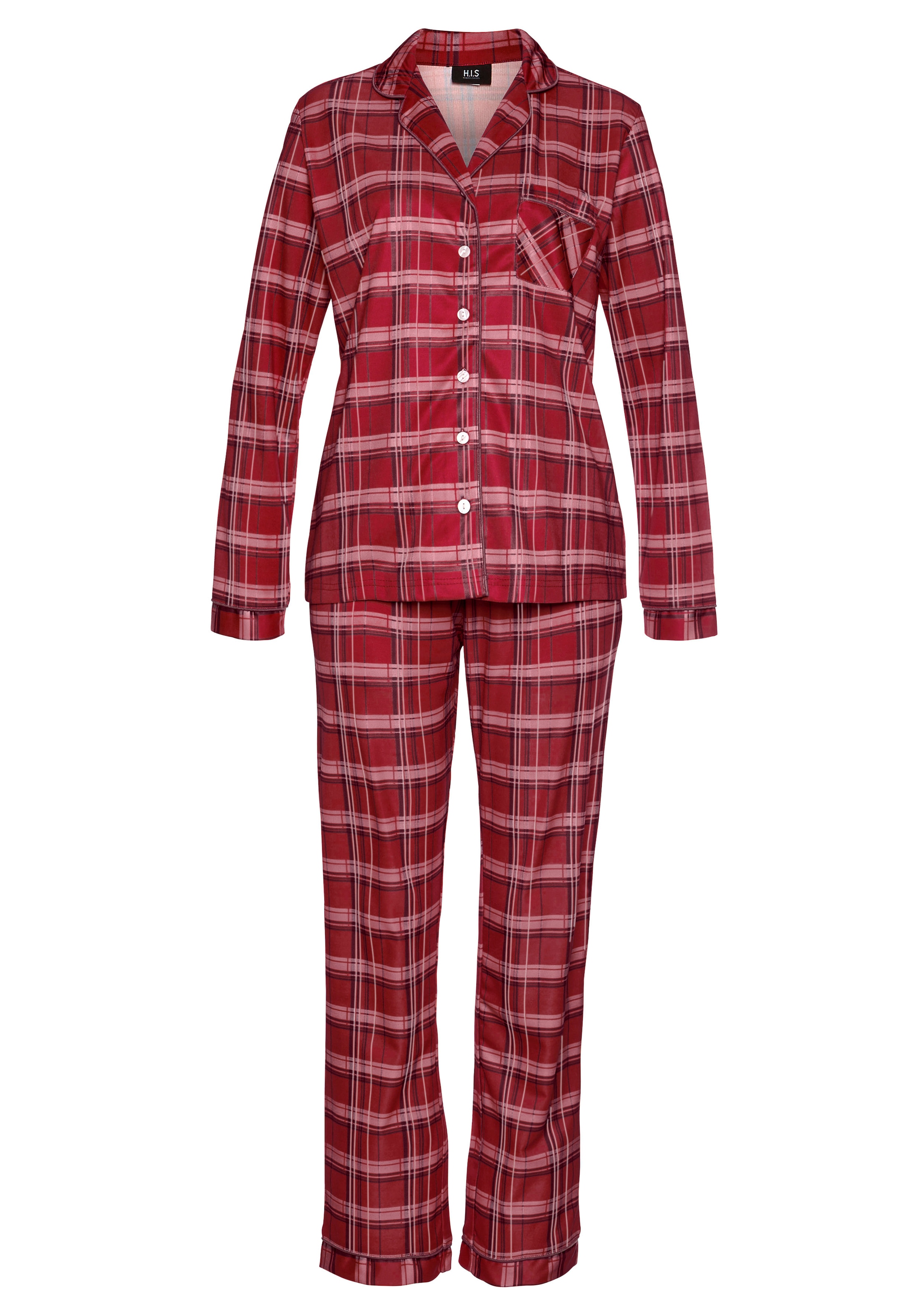 H.I.S Pyjama, (Set, 2 tlg.), aus Flanell mit Allover-Karomuster