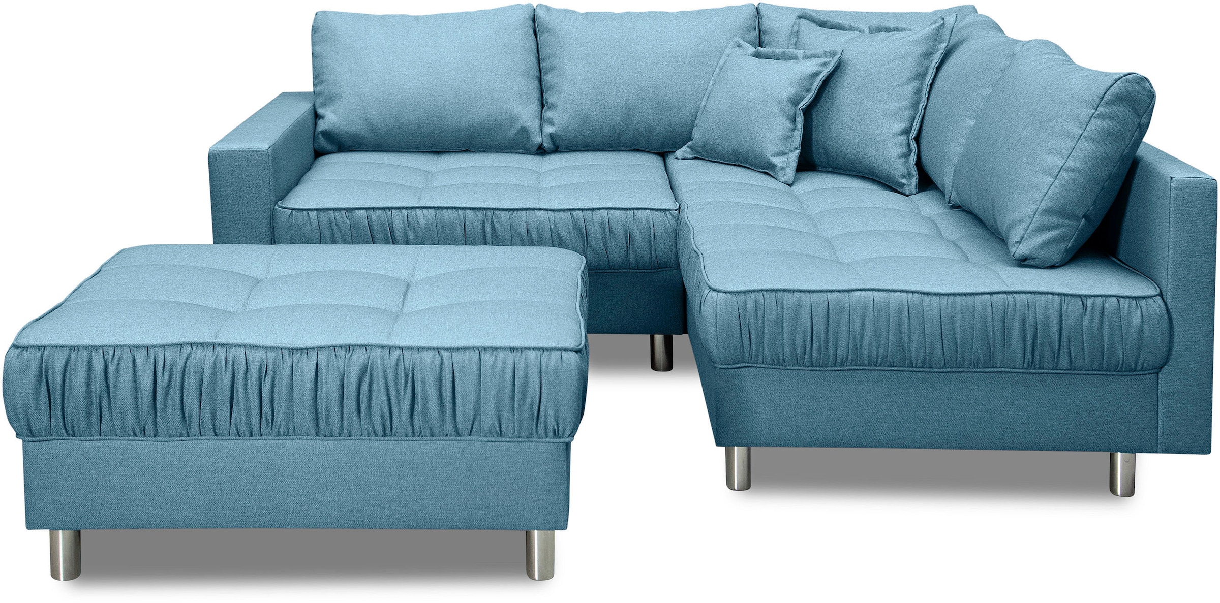 COLLECTION AB Ecksofa »Cannes L-Form« mit Hocker, inkl. Schlaffunktion