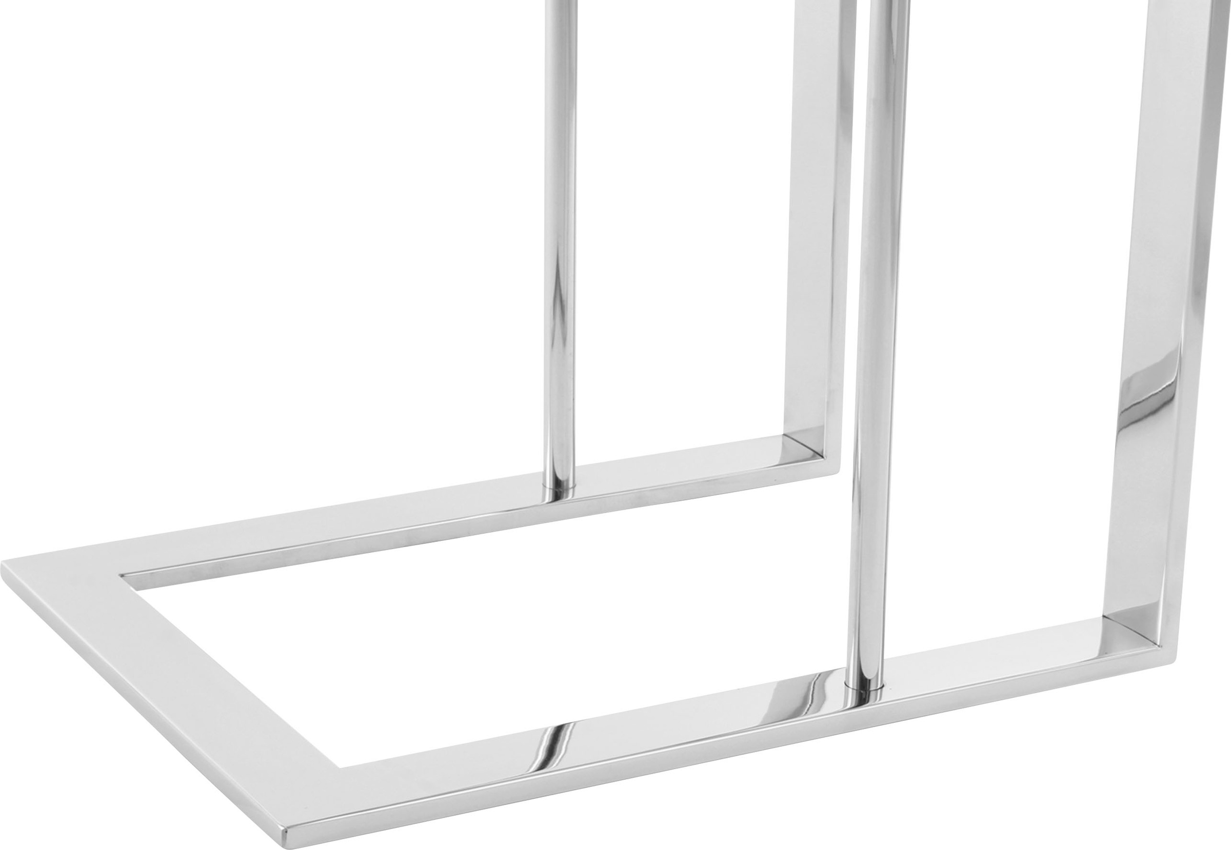 Kayoom Beistelltisch »Sita, Minimalistischer Stil, Gefertigt aus 100 % Edelstahl«, (1 St.), Minimalistischer Beistellisch in C-Form aus Edelstahl