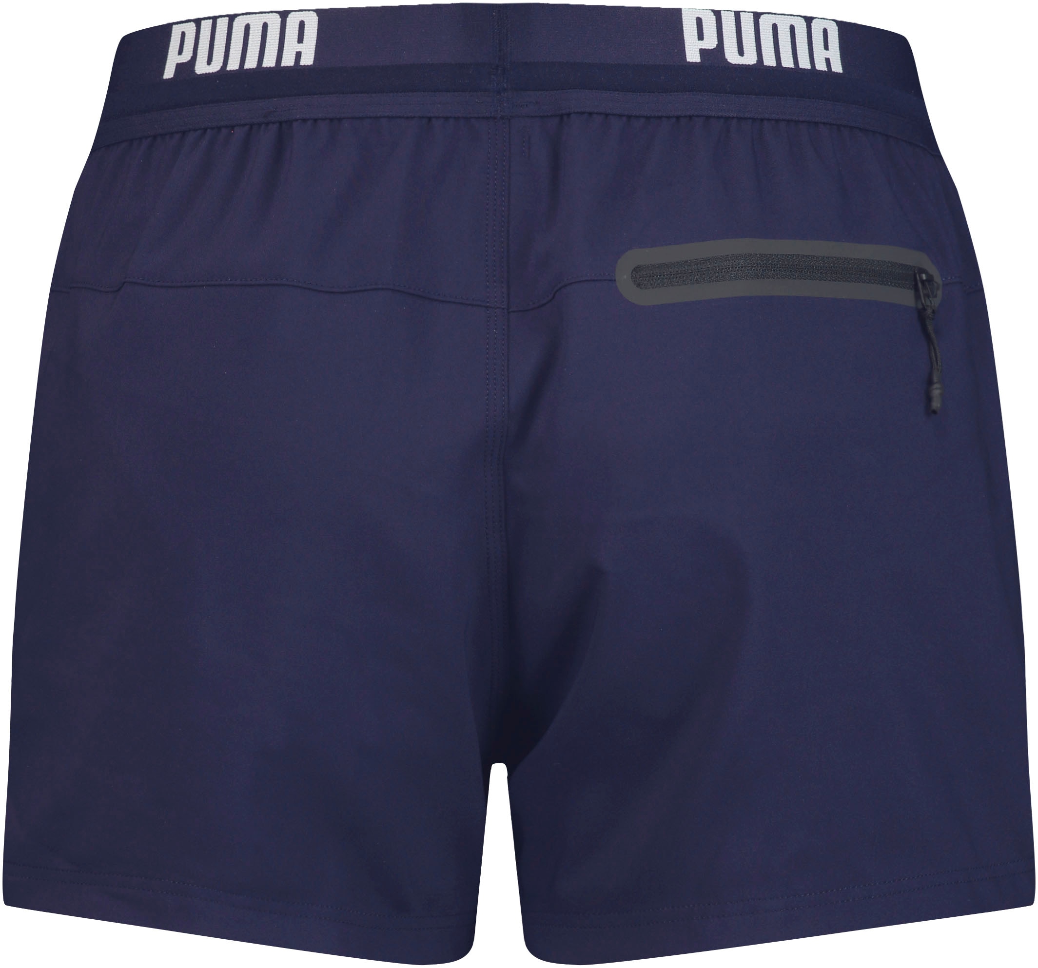PUMA Badeshorts »PUMA SWIM MEN LOGO SHORT SHORTS 1P« Seitentaschen, Gesässtasche mit Reissverschluss, Kordelzug