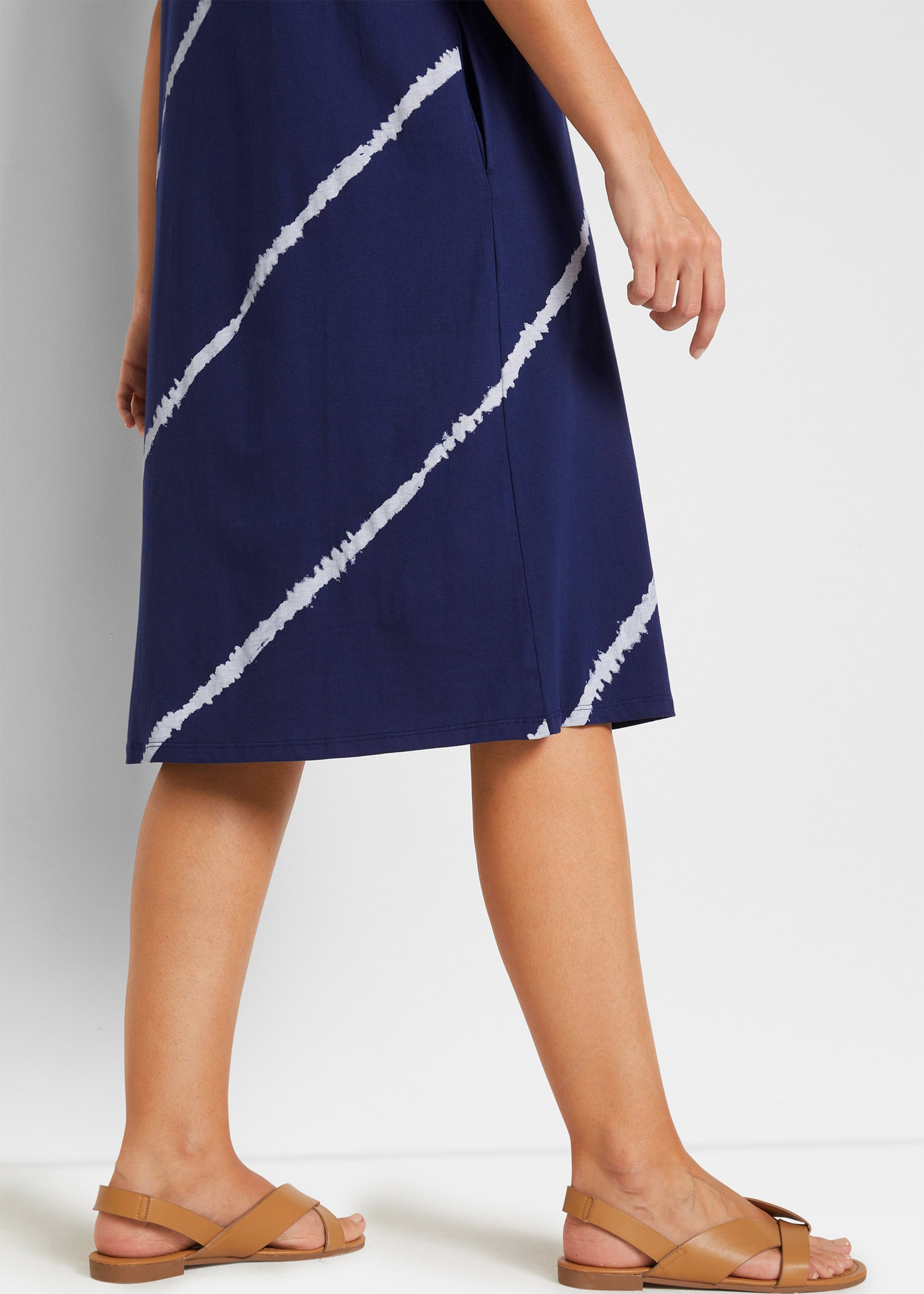 bonprix Jerseykleid für den Alltag, Kurzarm-Design, aus Baumwolle, in A-Linie