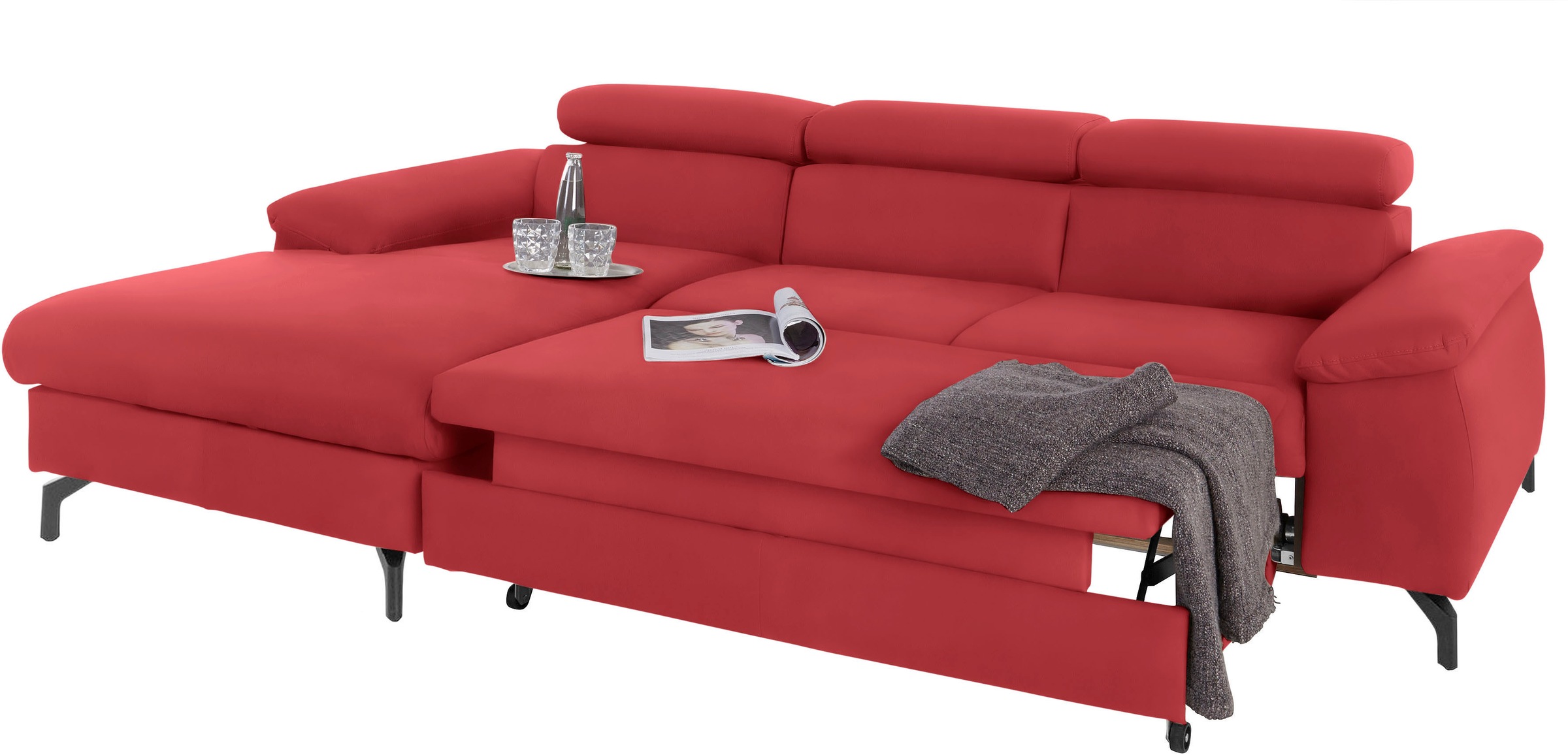 COTTA Ecksofa »Kitty L-Form«, mit Kopfteilverstellung, wahlweise mit Bettfunktion & Bettkasten
