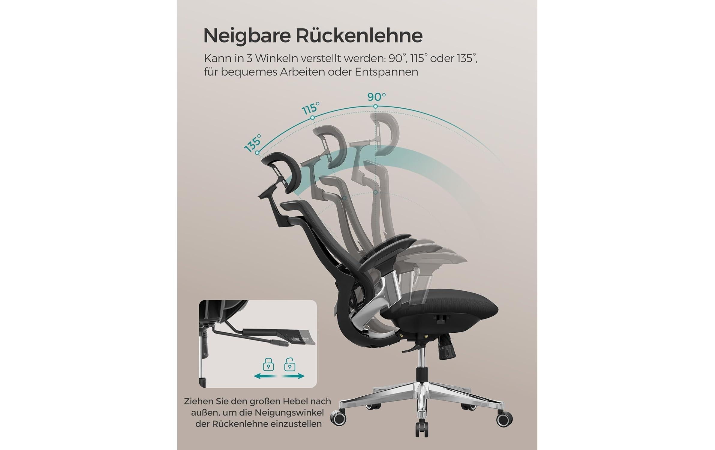 SONGMICS Chaise de bureau »mit Armlehnen und Fusskreuz« ()