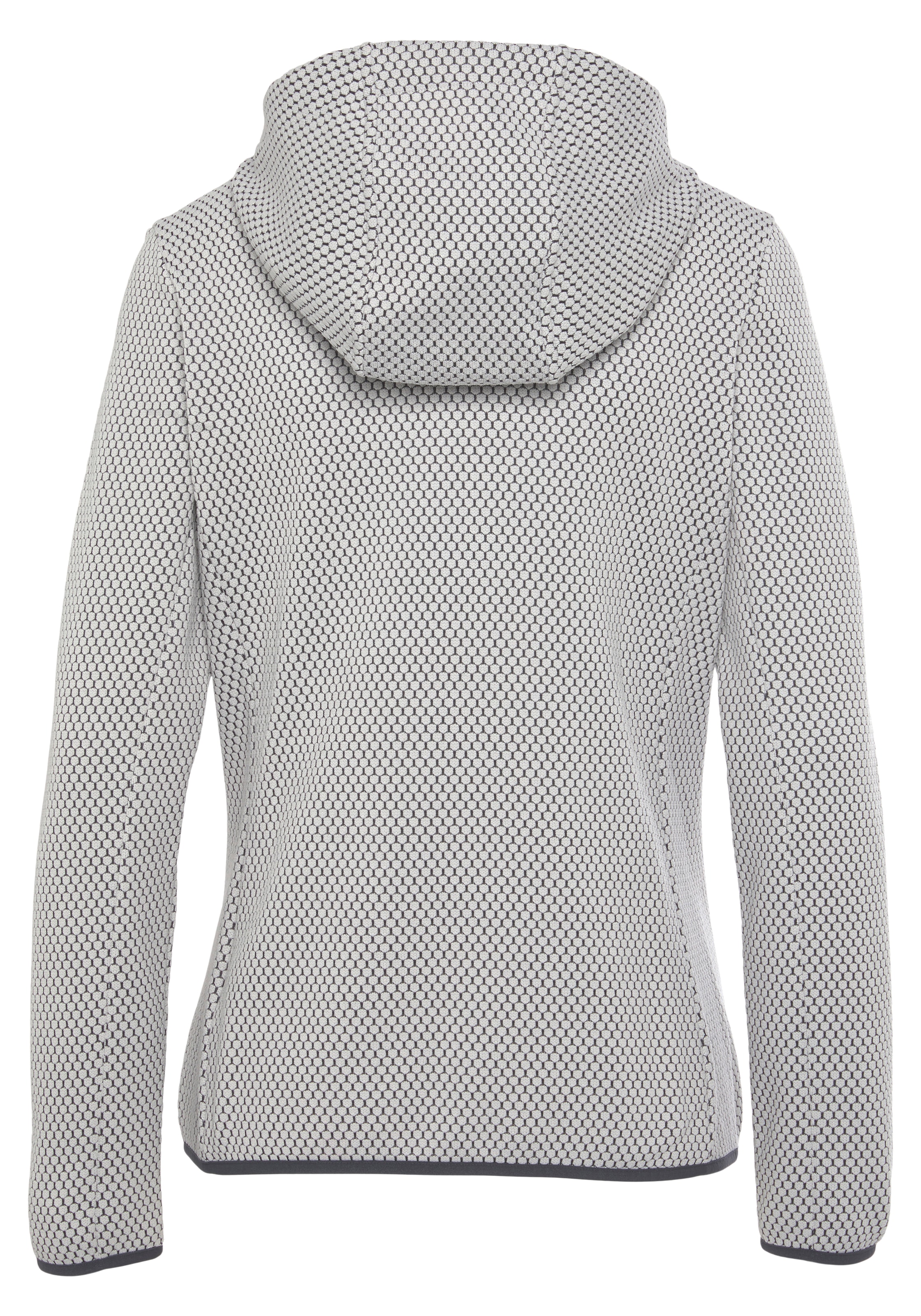 CMP Strickfleecejacke, mit Kapuze, Wärmend & windabweisend & Atmungsaktiv