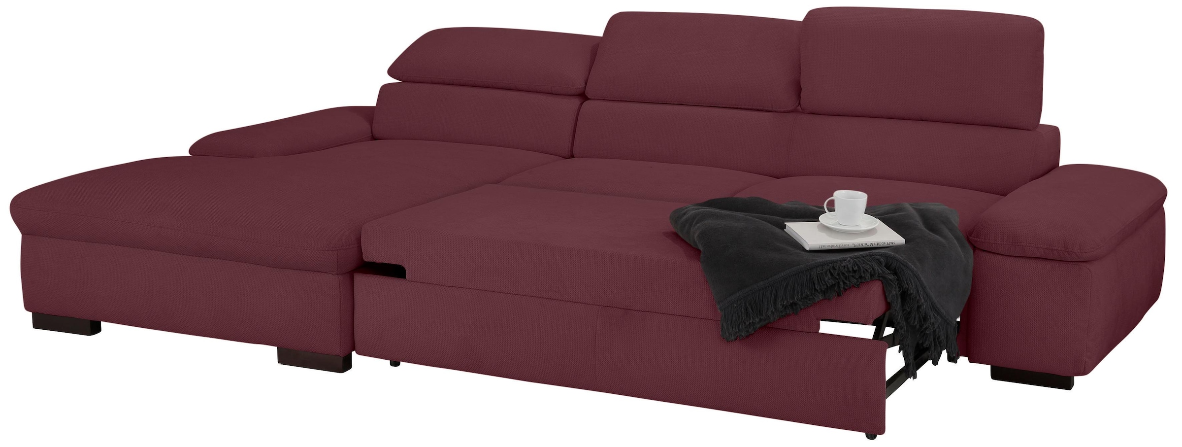 Home affaire Ecksofa »Alberto L-Form«, mit Kopfteilverstellung, wahlweise mit Bettfunktion