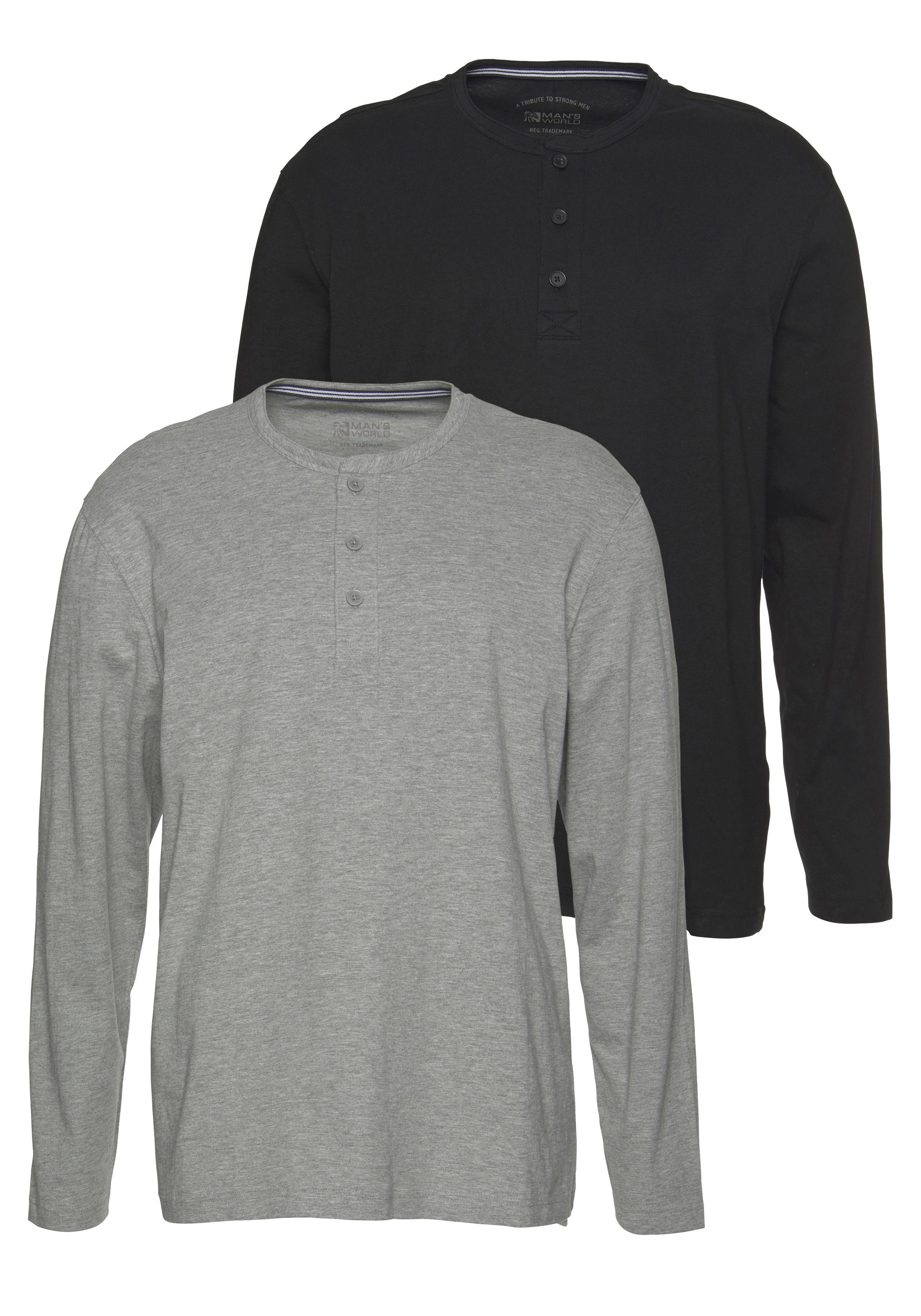 Image of Man's World Langarmshirt, mit Knopfleiste bei Ackermann Versand Schweiz