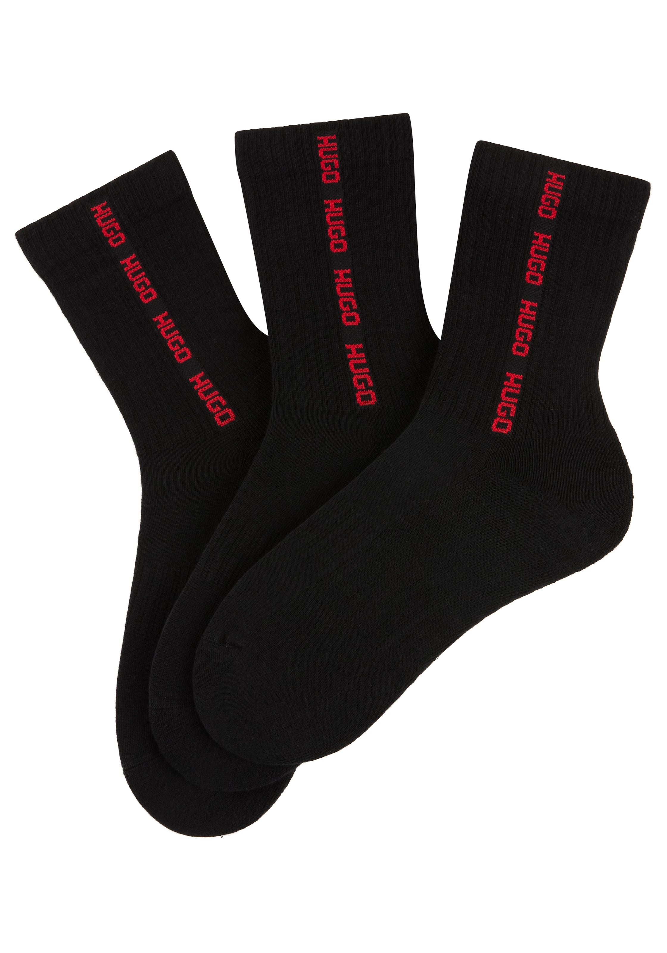 HUGO Underwear Basicsocken »3P QS RIB TAPE MD« mit Rippdetails