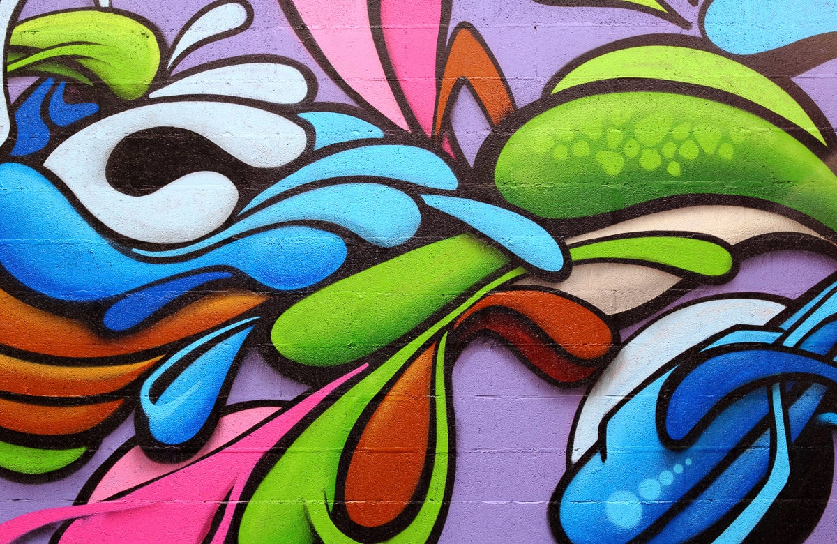 Image of Papermoon Fototapete "GRAFFITI-DEKOR KUNST ABSTRAKT FANTASIE BUNTE STEIN WAND"