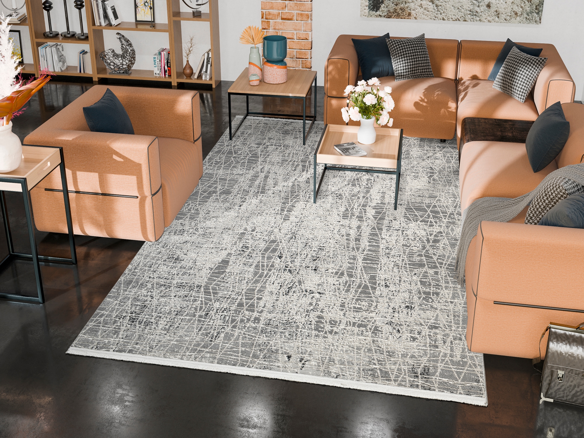 Image of OCI DIE TEPPICHMARKE Teppich "MILA THREAD" rechteckig 8 mm Höhe Design Kurzflor Teppich, hochwertig gewebt, mit feinen Fransen