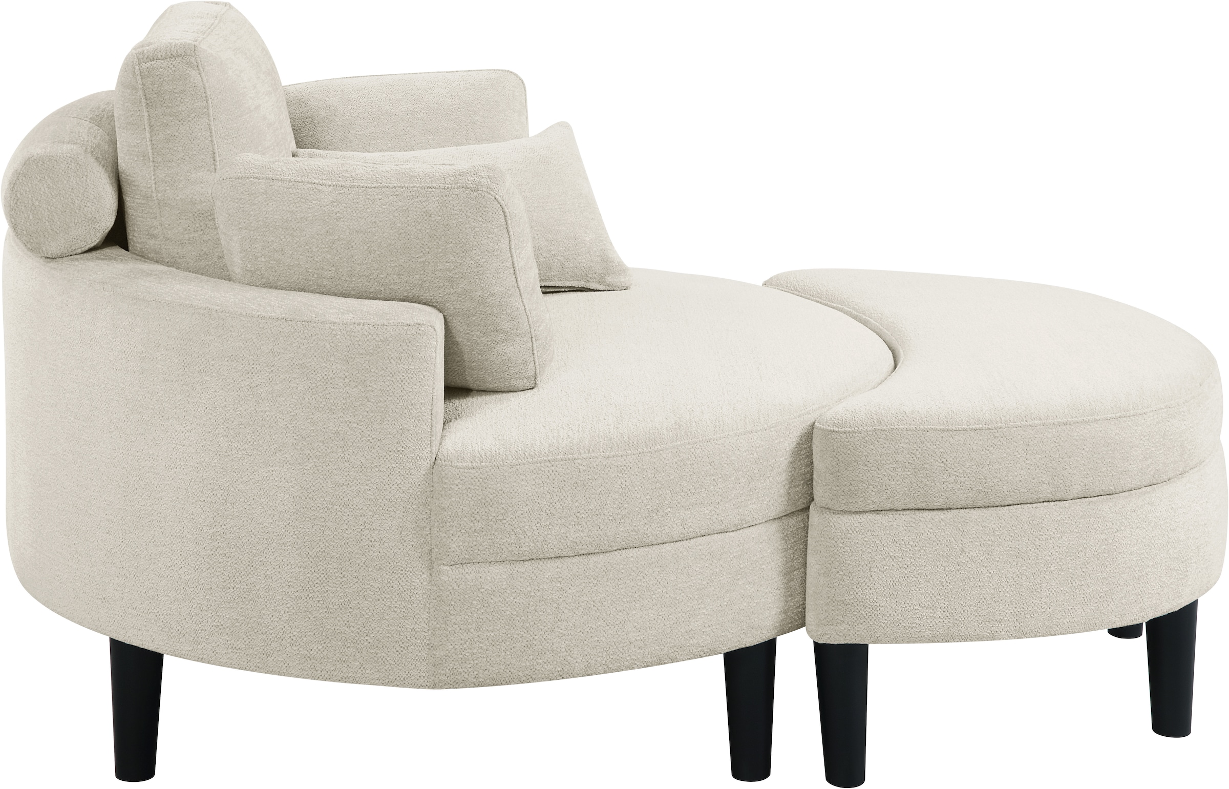 ATLANTIC home collection Canapé 2 places »Ravi, B: 114 cm« XXL- Sessel, mit Stauraumhocker, Rückenstütze & 4 Zierkissen