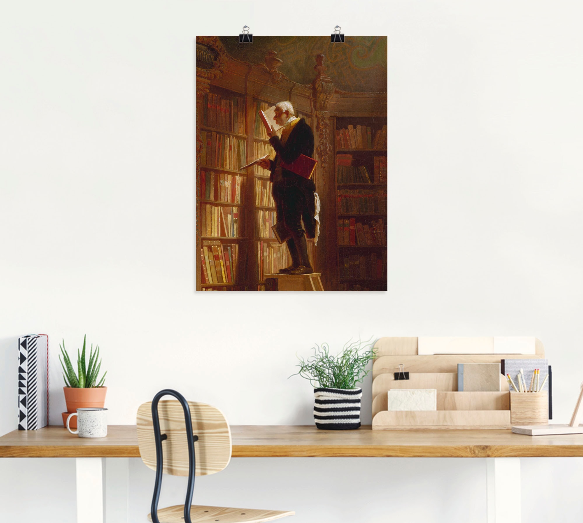 Artland Wandbild »Der Bücherwurm (Detail). Um 1850« Mann 1 Stk. tlg. als Leinwandbild, Poster in verschied. Grössen