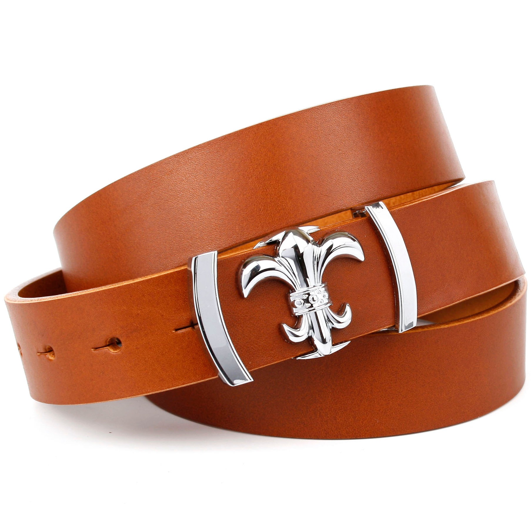 Image of Anthoni Crown Ledergürtel, mit Fashion-Schliesse, glänzende Lilie bei Ackermann Versand Schweiz