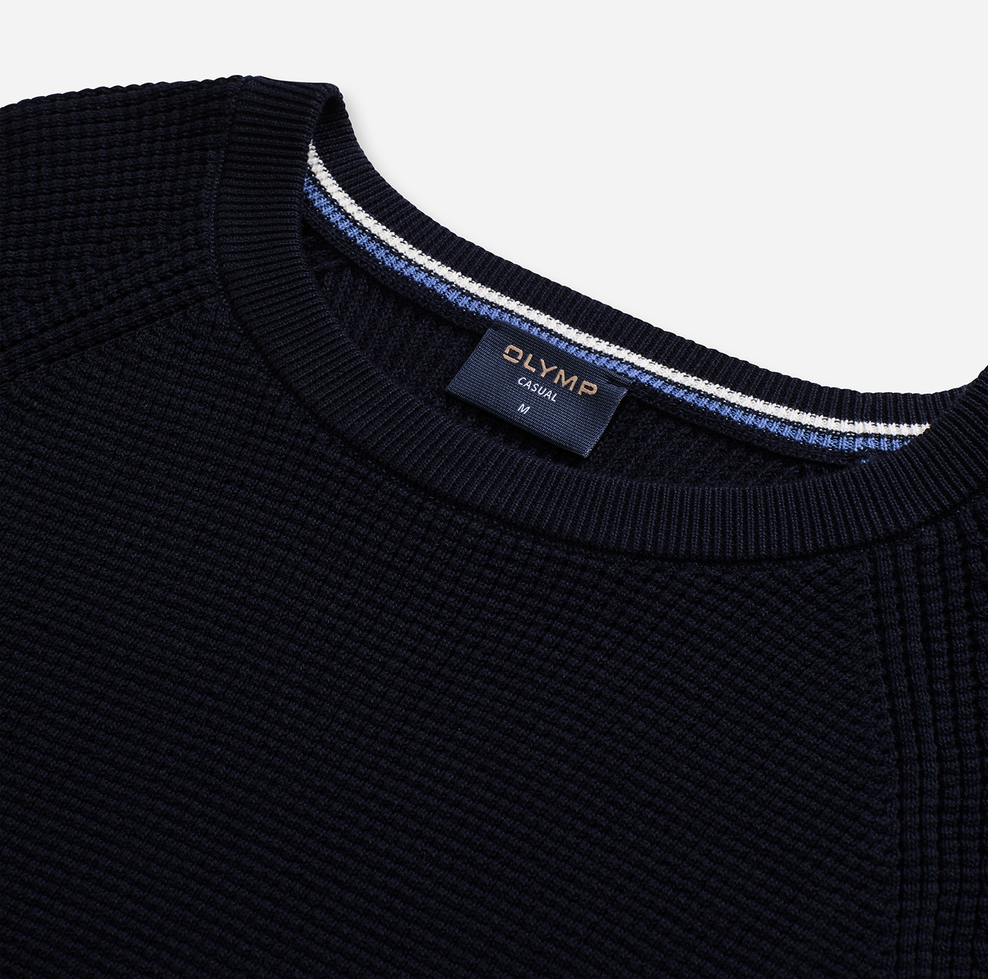 OLYMP Pull à col rond »Waffle Structure« Rundhals, casual, unifarben, regular fit