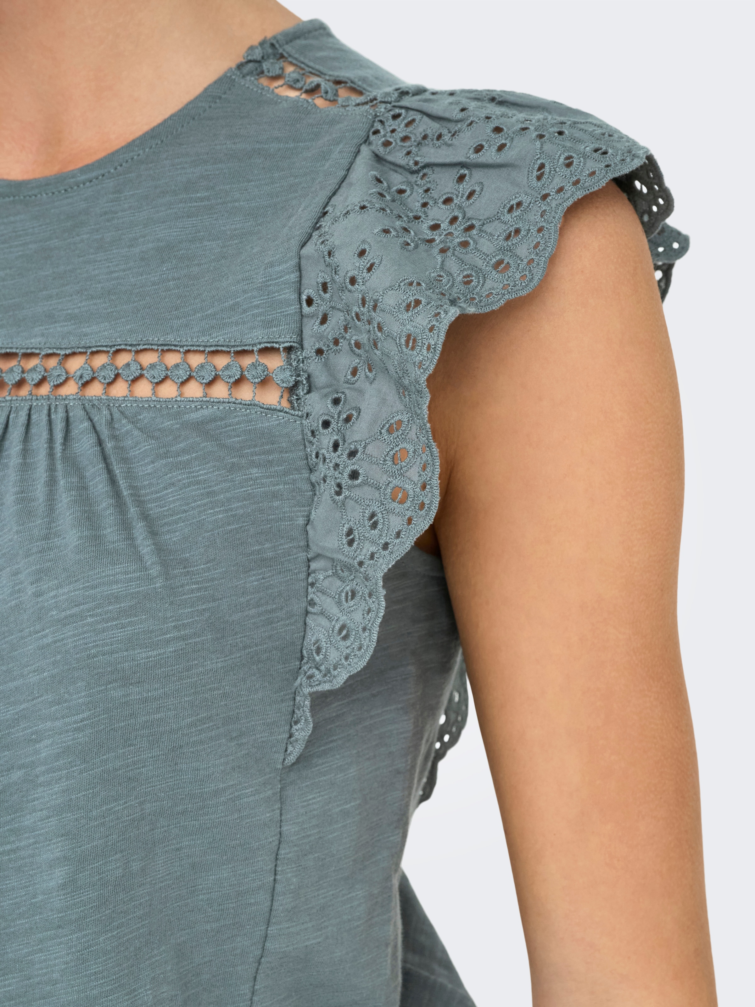 ONLY Kurzarmshirt »ONLLEA S/L FRILL MIX TOP JRS«