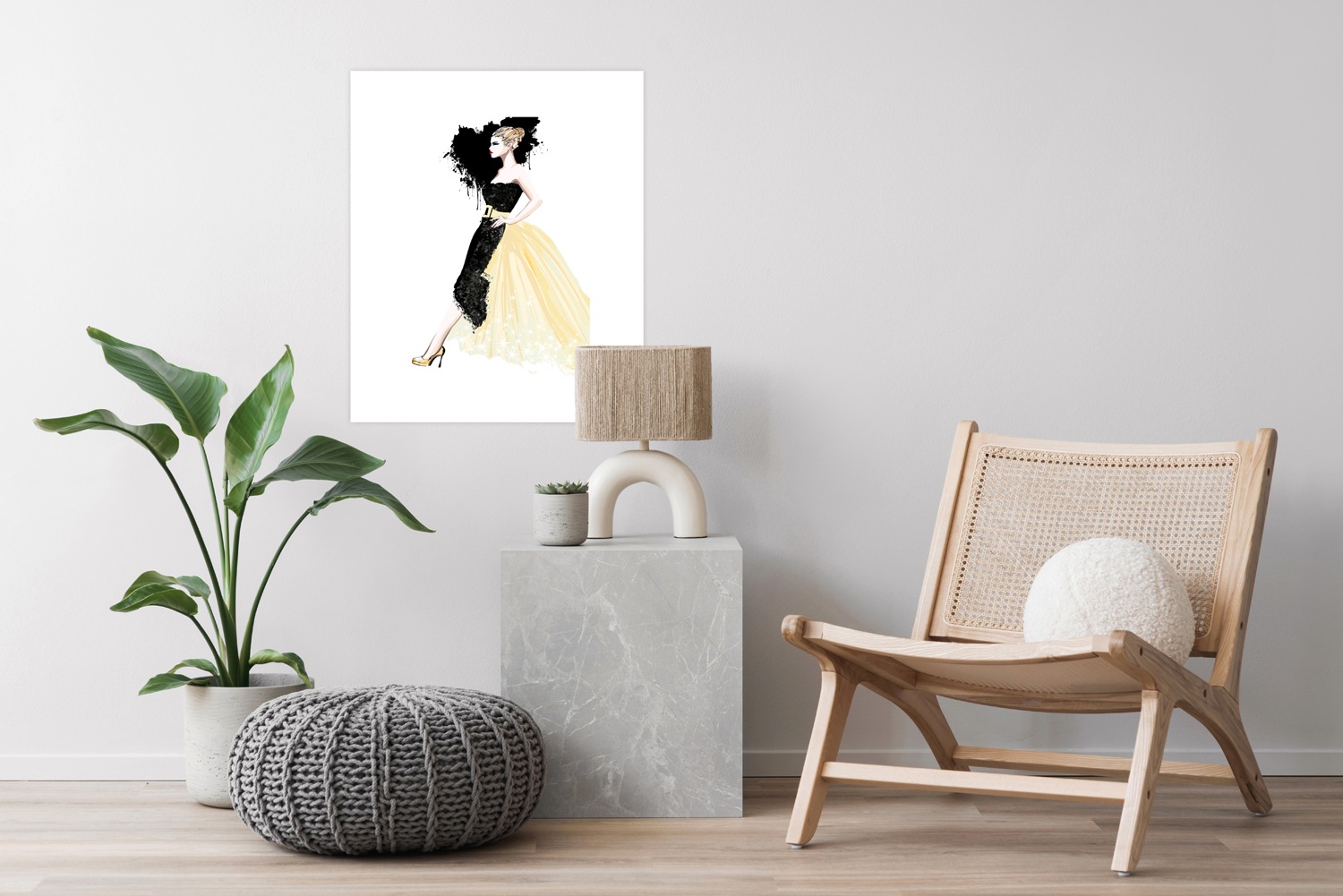 Image of GOODproduct Poster "Frau mit Kleid" Bilder von Frauen Fashion Frau Herz Herzbilder Magazincover Mode Modebilder 1 Stk. tlg. HD Premium Druck