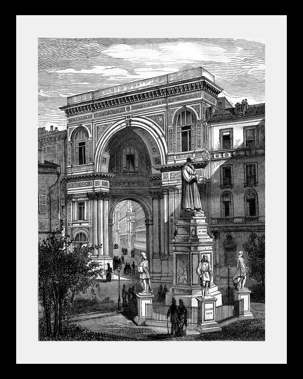 Image of queence Bild "Gemälde" Gebäude Gemälde Historische Persönlichkeiten Kunst Schwarz-Weiss HD Premium Poster-Druck inkl. Holzrahmen