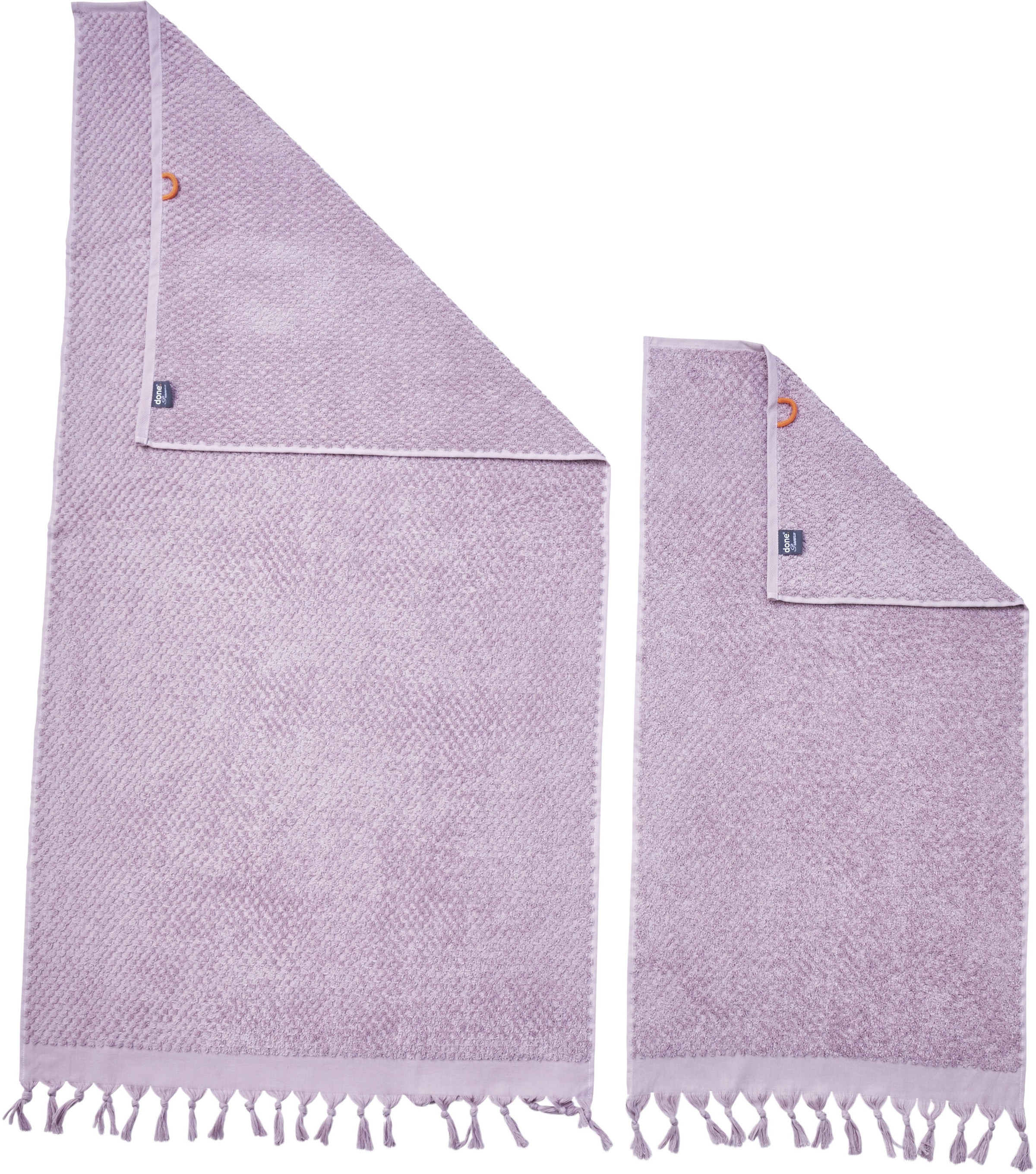done.® Handtuch Set »Provence Honeycomb«, (Set, 3 St., 1 Badetuch (70x140 cm)-2 Handtücher (50x100 cm), in Honigwaben-Optik, mit Fransen