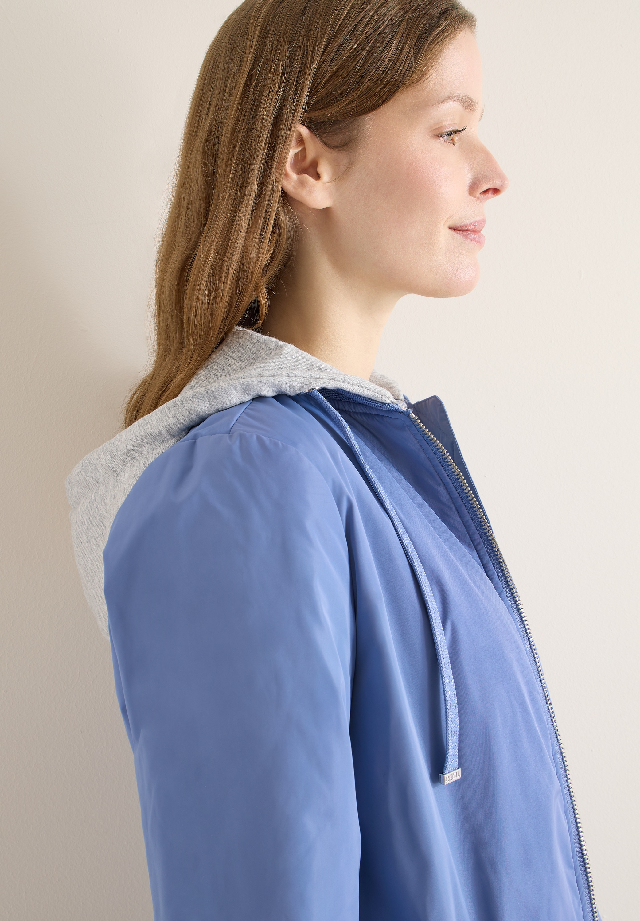 Cecil Langjacke mit Kapuze mit Reissverschlusstasche am Ärmel, mit Kapuze aus Sweatmaterial